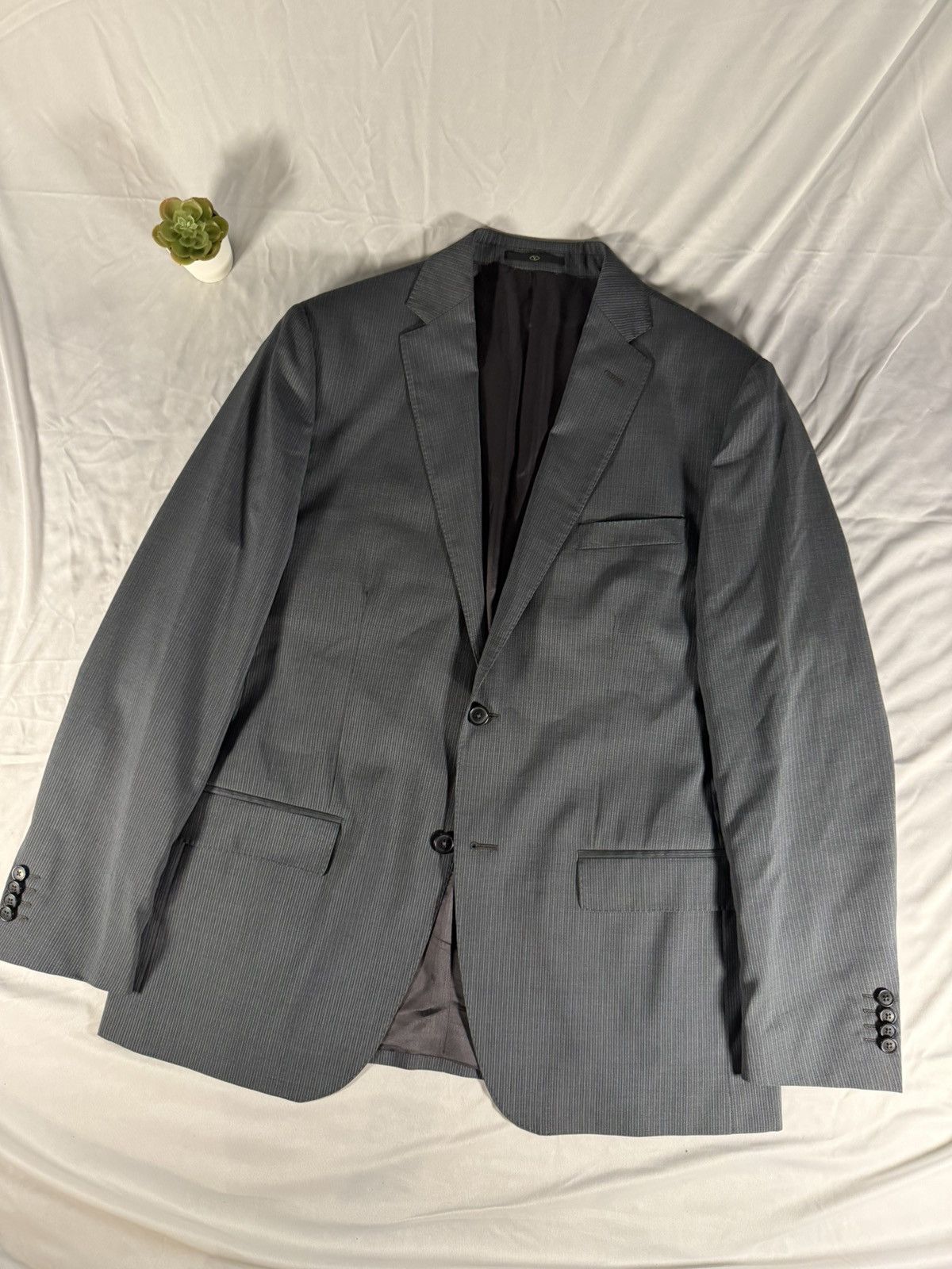 Valentino Valentino Roma Men’s 2 Button Grey Blazer Pinstripe Size 46R Size 46R - 1 Thumbnail