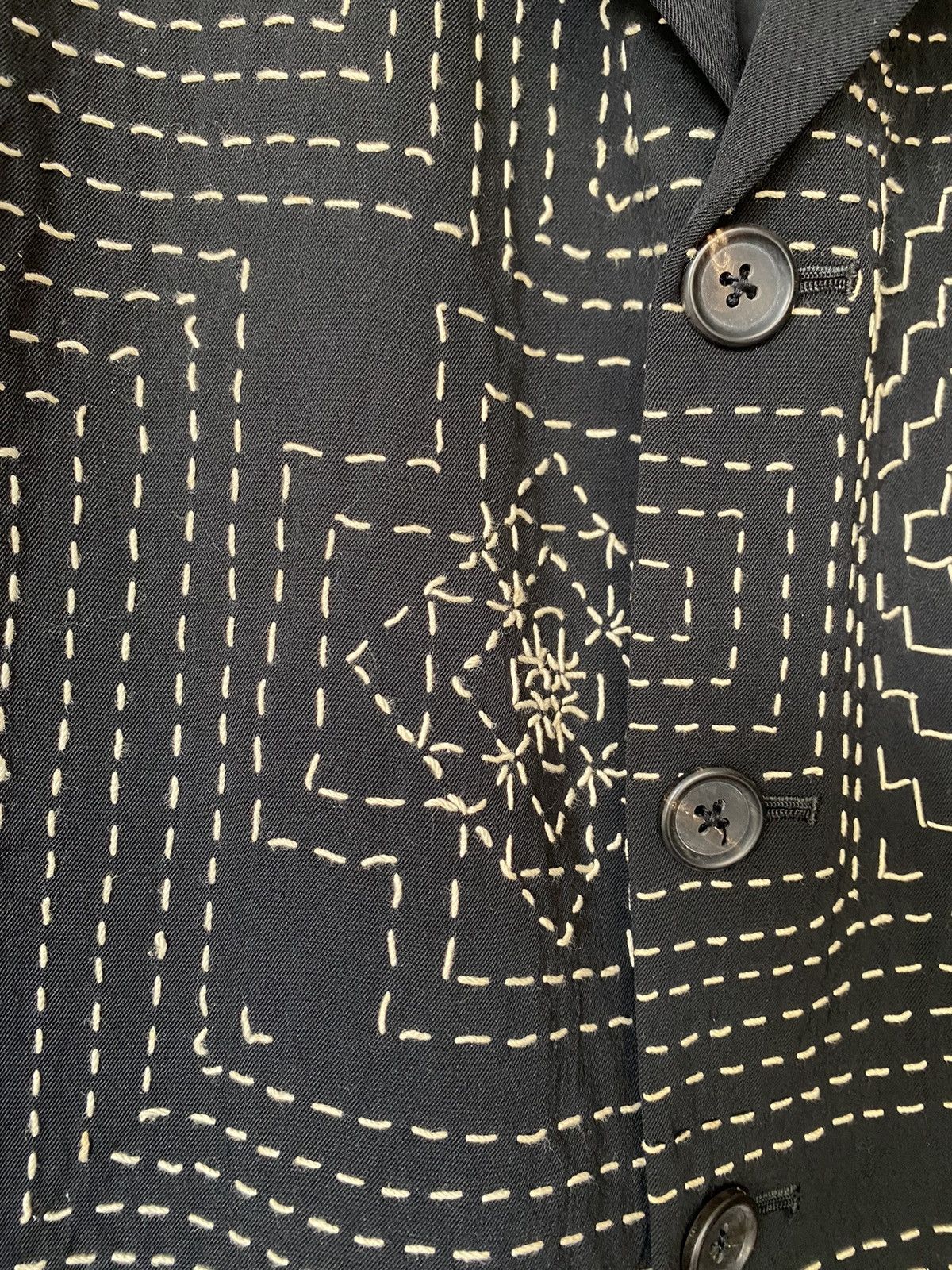 Yohji Yamamoto SS1995 Yohji Yamamoto POUR HOMME sashiko Robin Williams Size US L / EU 52-54 / 3 - 11 Thumbnail