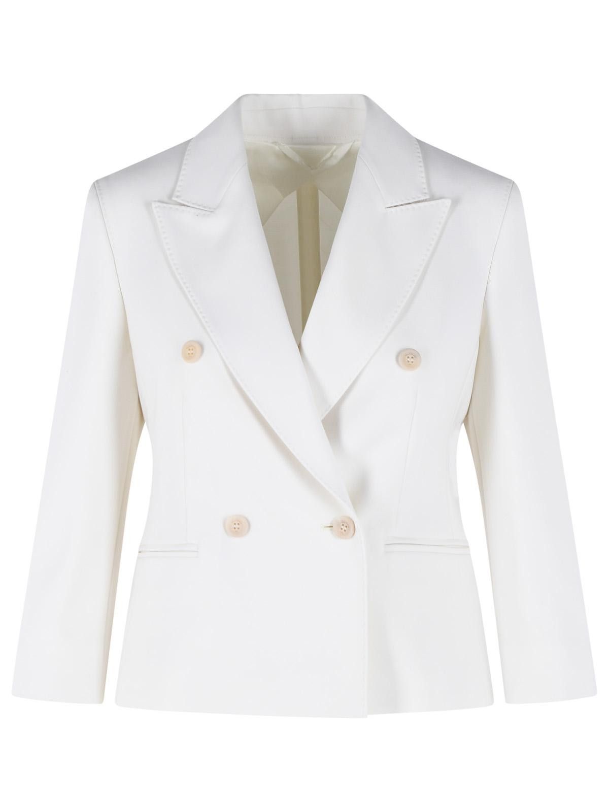 Max Mara MAX MARA 'Dorico' Cropped Blazer In Ivory White Wool Tela Size XS / US 0-2 / IT 36-38 - 1 Thumbnail