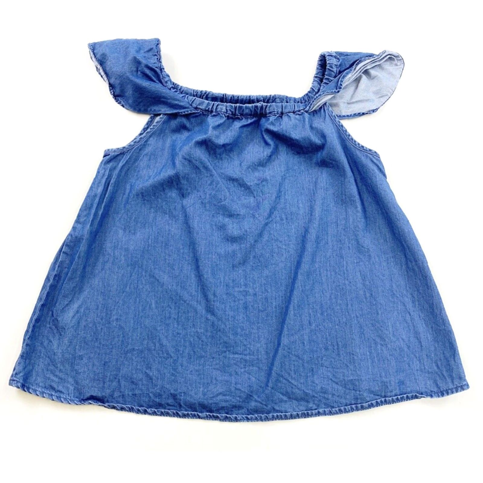 J.Crew J.Crew Blue Chambray Sleeveless Blouse Womens 2XS Tank Cap Sleeve Shirt Cute Basic Vibe Size XXS / US 00 / IT 34 - 2 Thumbnail