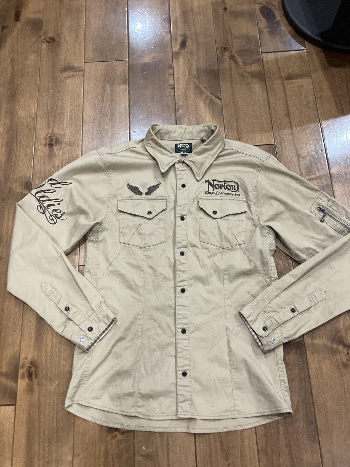 Norton Vintage NORTON motorcycle long sleeve button up Size US M / EU 48-50 / 2 - 2 Thumbnail