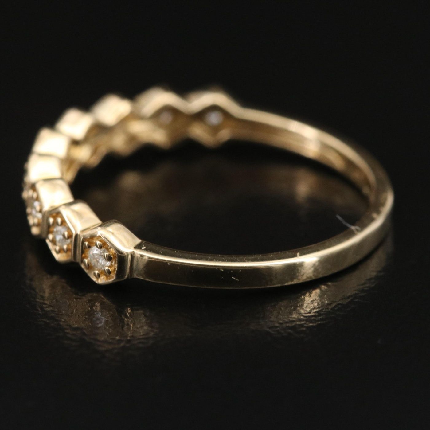 Other Vintage 10k .12 ctw Diamond Geometric Band Size ONE SIZE - 6 Thumbnail