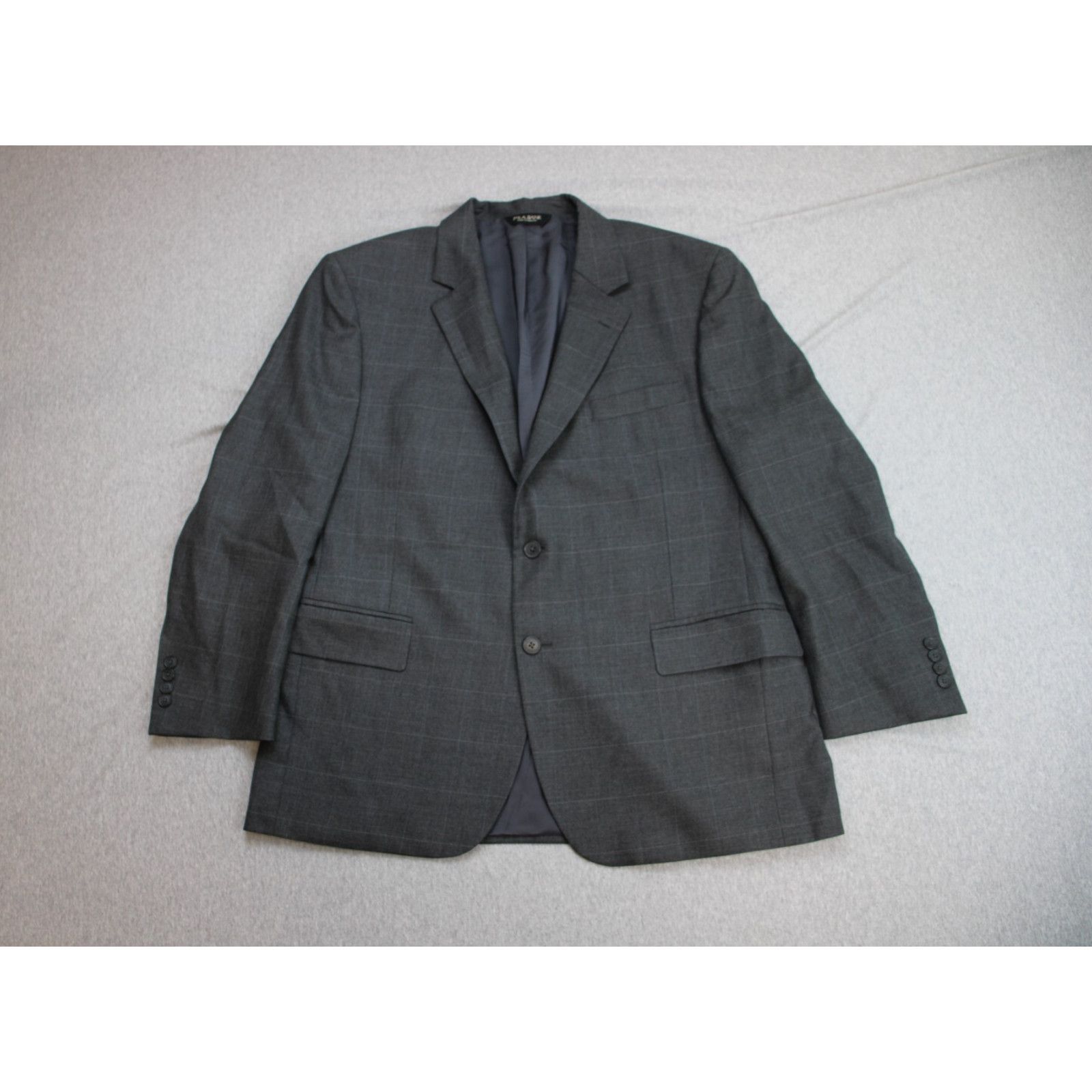 Jos. A. Bank Jos A Bank Blazer Men 44S Gray Check 100% Wool 2 Button Size 44S - 1 Thumbnail