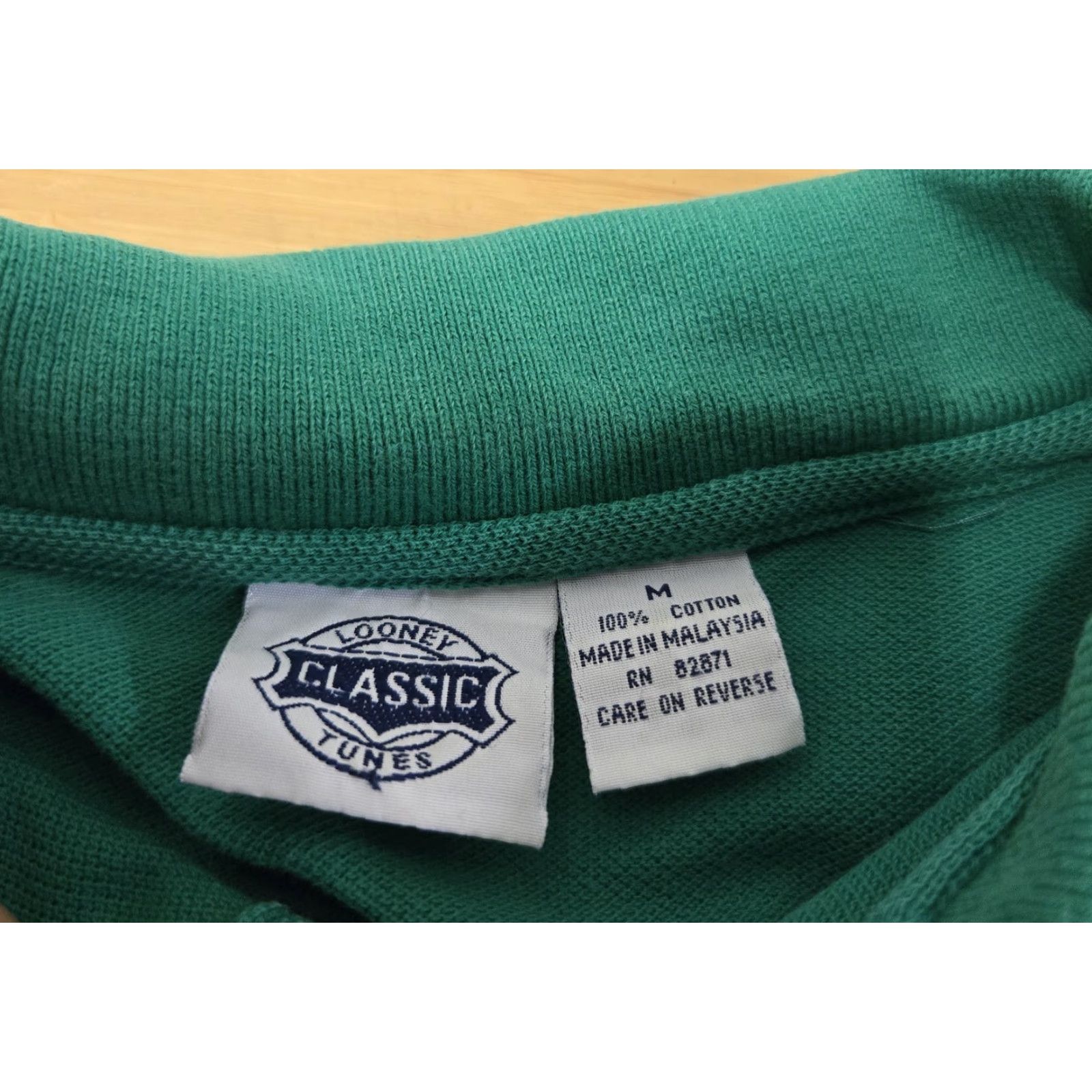Vintage VINTAGE Looney Tunes Polo Shirt Mens Medium Green Taz Hockey Embroidered Classic Cartoon Size US M / EU 48-50 / 2 - 3 Thumbnail