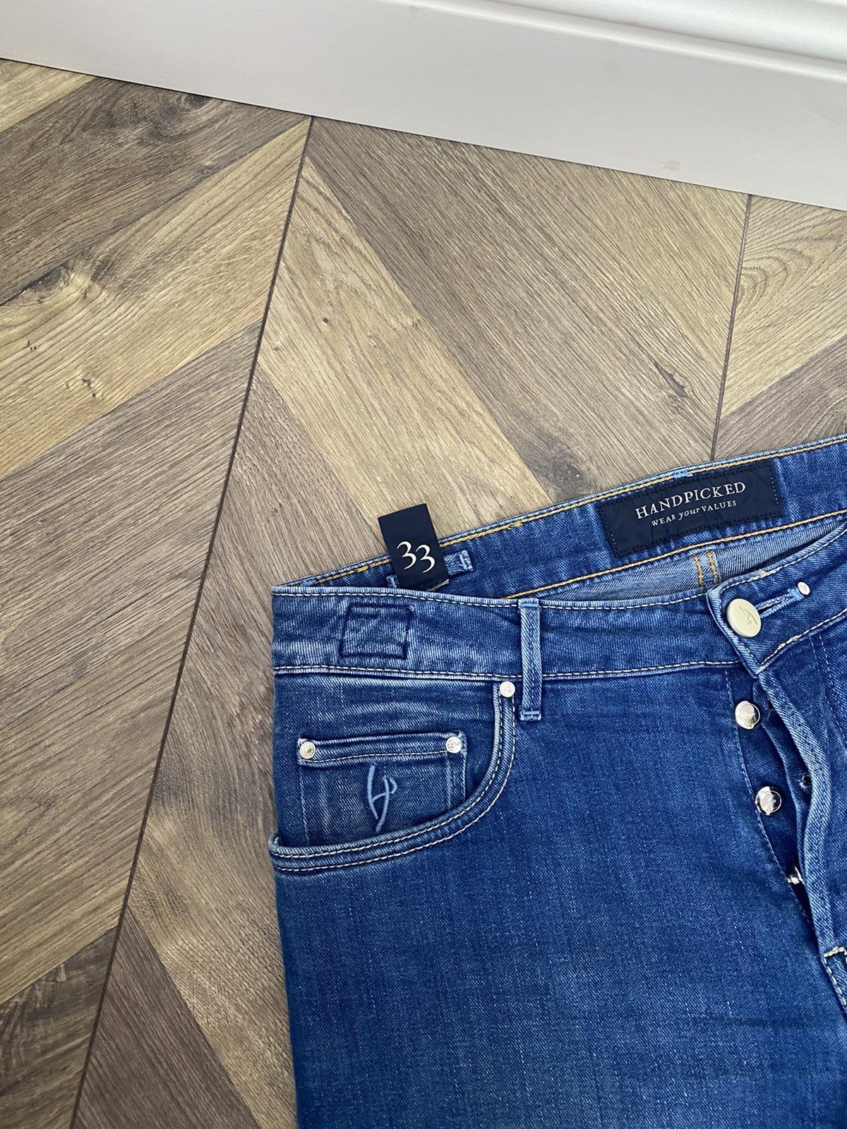 Designer × Vintage Vintage Handpicked Tapered Fit Denim Jeans Size US 33 - 7 Thumbnail