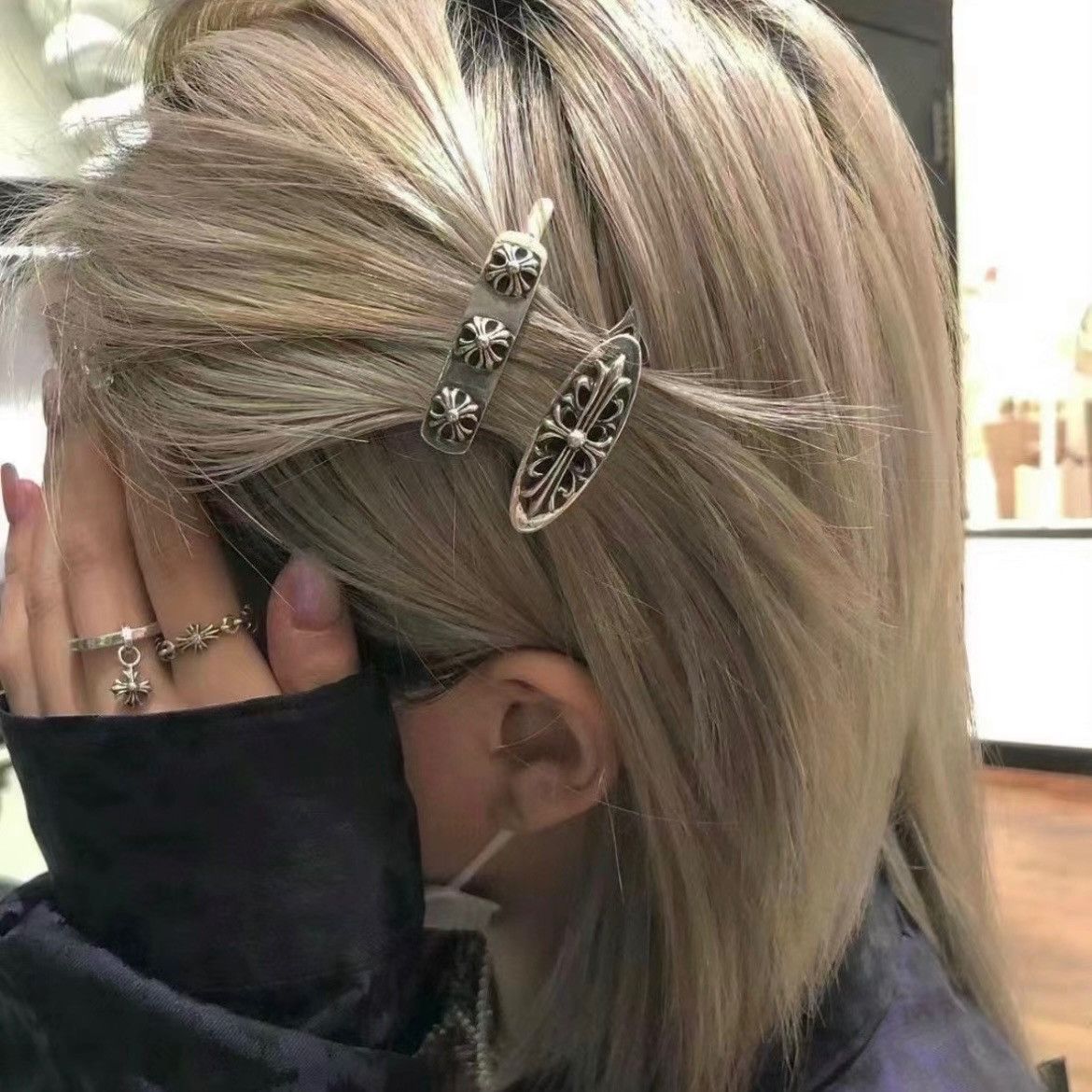Chrome Hearts Chrome Hearts Silver Floral Cross Hair Clip Size ONE SIZE - 7 Thumbnail