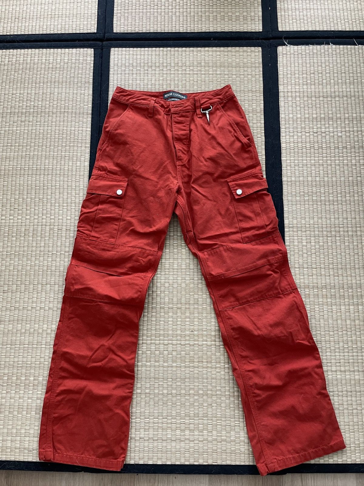 image of Reese Cooper Fw 2022 Fresh Air Orange Military Cargo Pants in Red, Men's (Size 28)