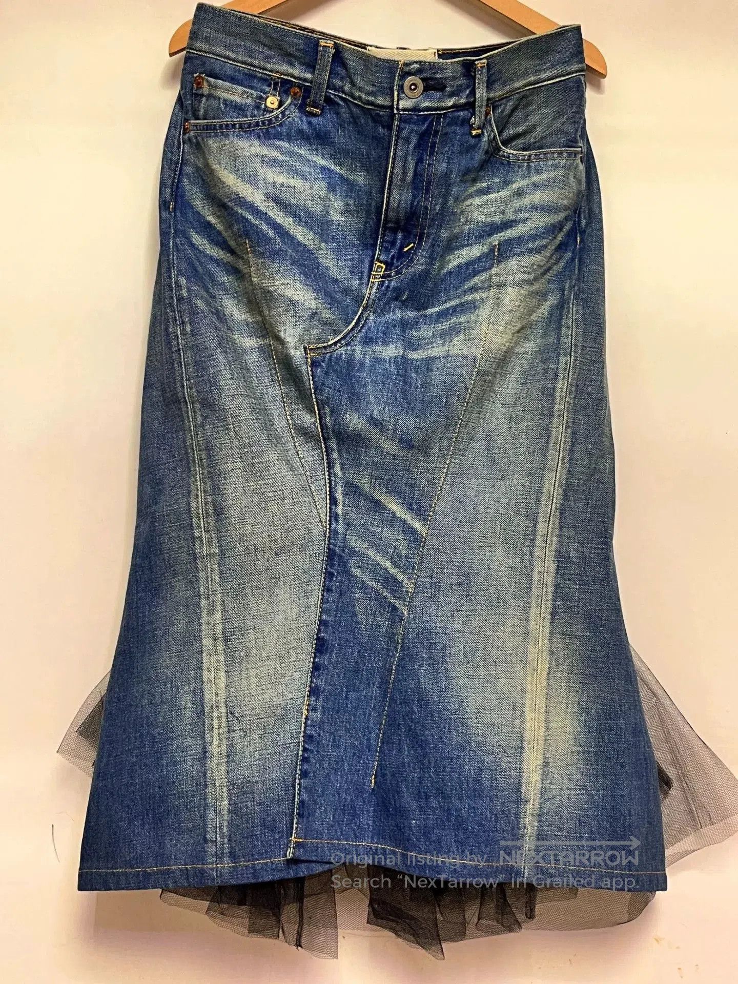 Junya Watanabe deconstructed denim mermaid midi skirt. Size US 26 / EU 42 - 2 Thumbnail