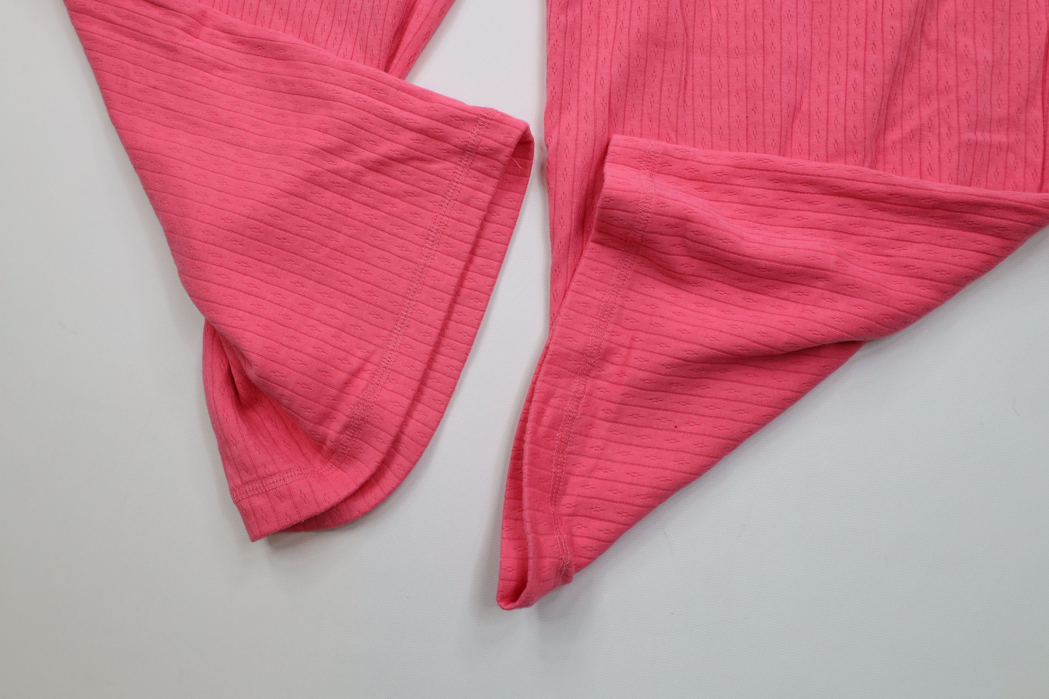 Vintage Vintage 90s Y2K Streetwear Knit Wide Leg Pants Pink Size 32" / US 10 / IT 46 - 6 Thumbnail