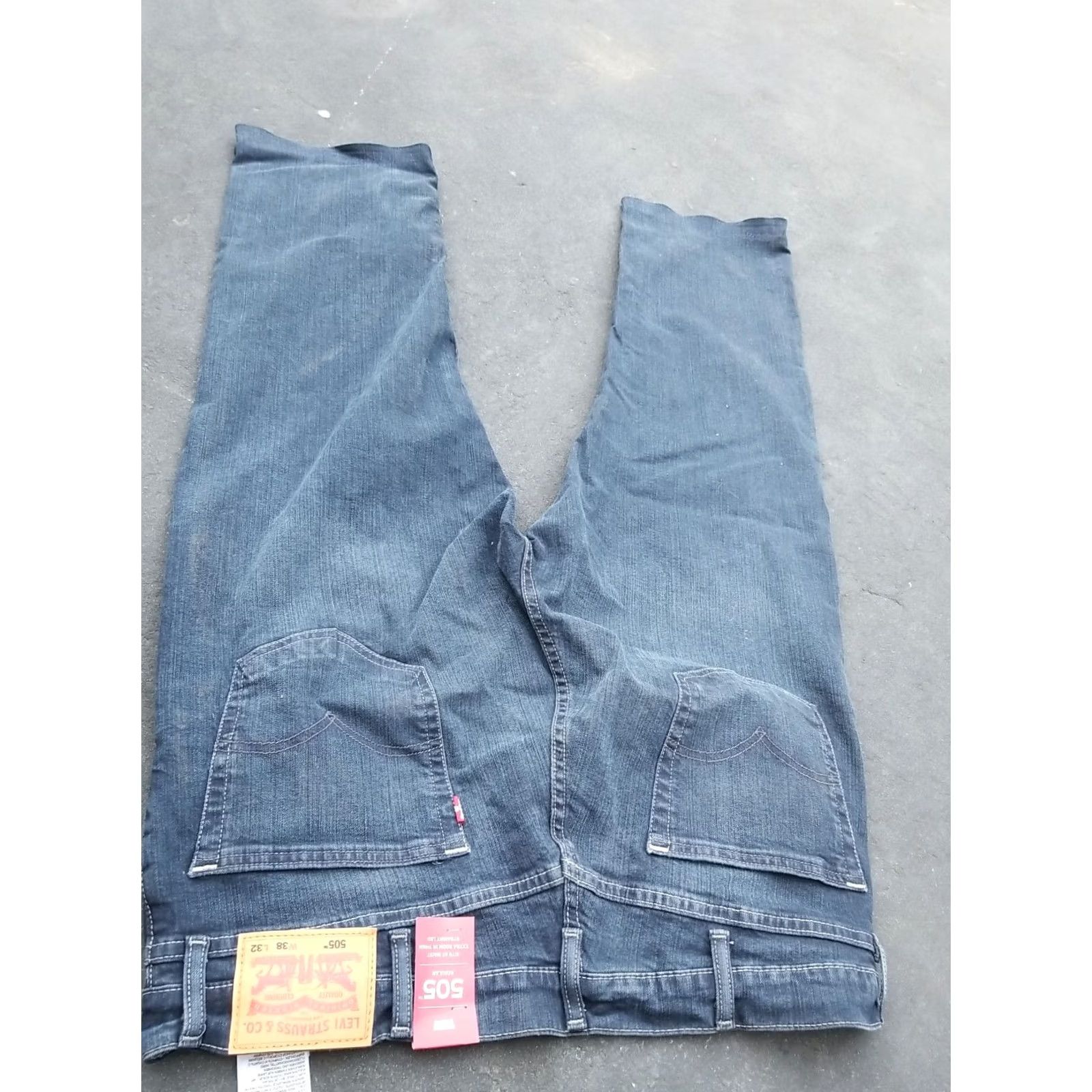 Levi's Levi's 505 Jeans Size 38x25 HEMMED Straight Denim Blue Jeans Men Regular Inseam 25 Straight Leg Pockets (Medium) 38x25 Denim Cotton Vintage No Zip Size US 38 / EU 54 - 3 Thumbnail