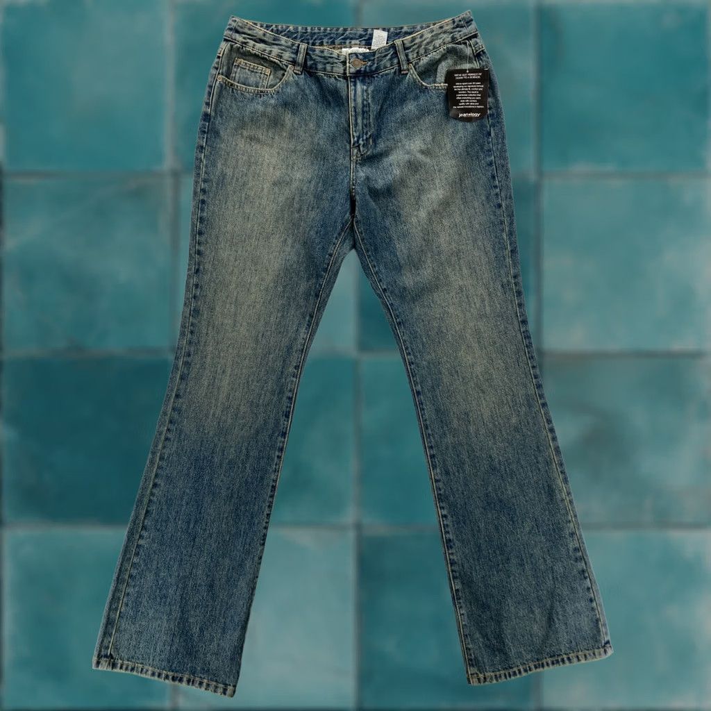 Denime Jeanology Jeans Women's 16 Tall Medium Wash Blue Denim Mid Rise Bootscut Boho Vintage Y2K Lounge Size 38" / US 16 / IT 52 - 1 Thumbnail