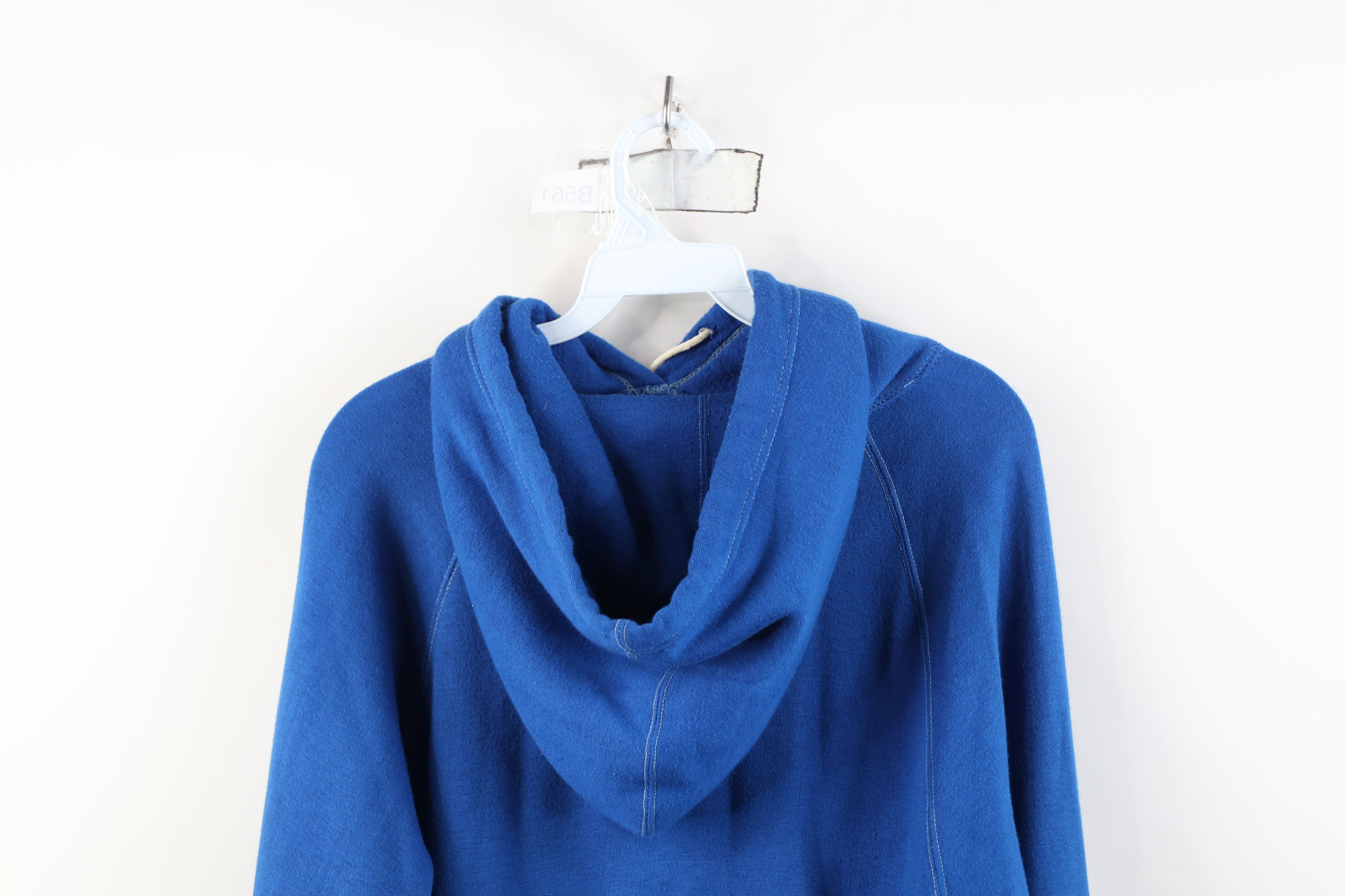 Vintage Vintage 70s Streetwear Blank Hoodie Sweatshirt Royal Blue Size US S / EU 44-46 / 1 - 12 Thumbnail