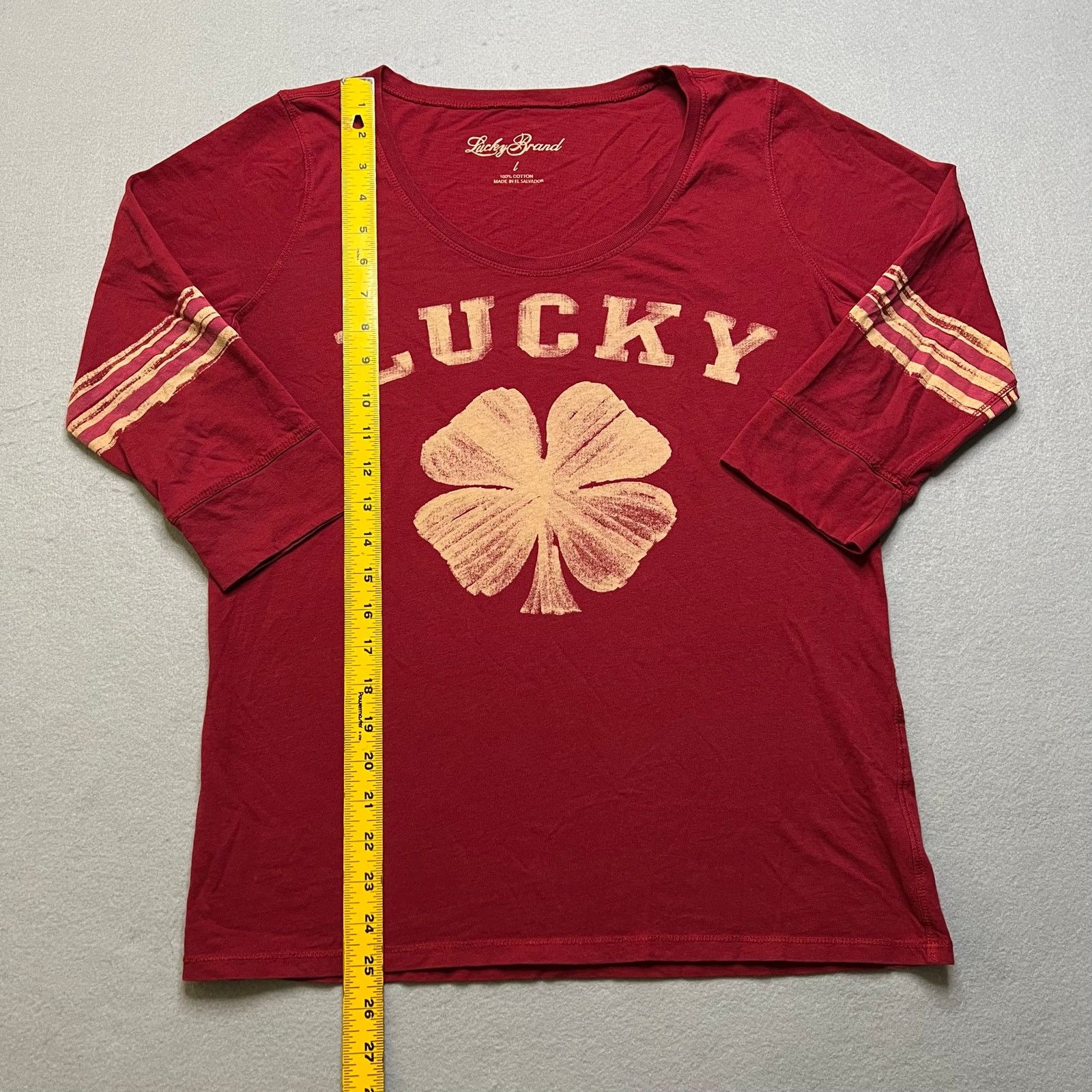 Lucky Brand Lucky Brand Shamrock Graphic 3/4 Sleeve T-Shirt Women Large Size L / US 10 / IT 46 - 6 Thumbnail
