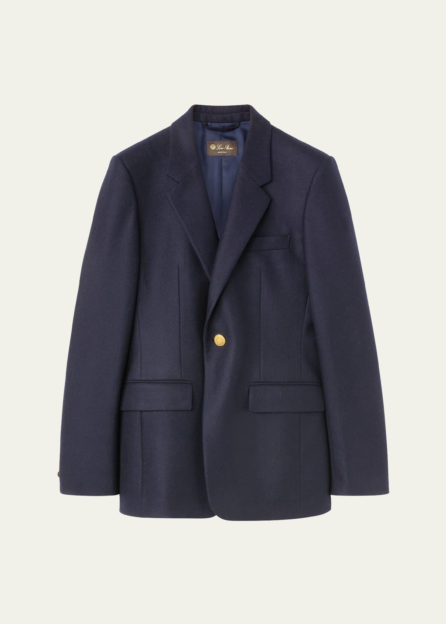 Loro Piana o1w1db10825 FAO5976 Hellen Single-Breasted Jacket Navy Blue Size XS / US 0-2 / IT 36-38 - 1 Thumbnail