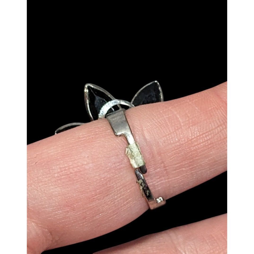 Other Gothic Floral Black And Silver Tone Adjustable Ring Size 7 1 Size ONE SIZE - 4 Thumbnail