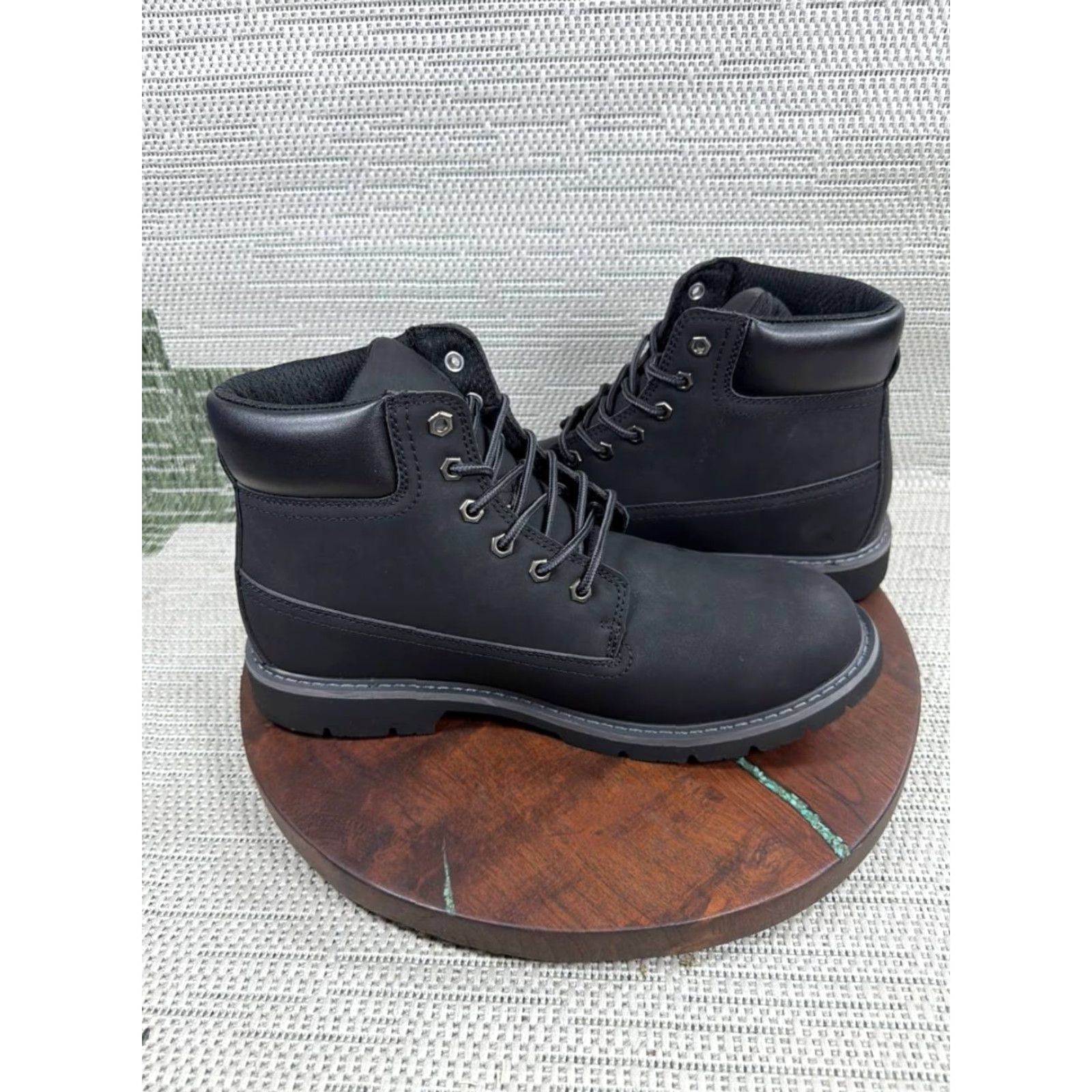 Vintage Hi-Tec Reznor 6" Soft Toe Boot Mens Size 12 US 45 EU Black Leather Ankle Work" Size US 12 / EU 45 - 4 Thumbnail