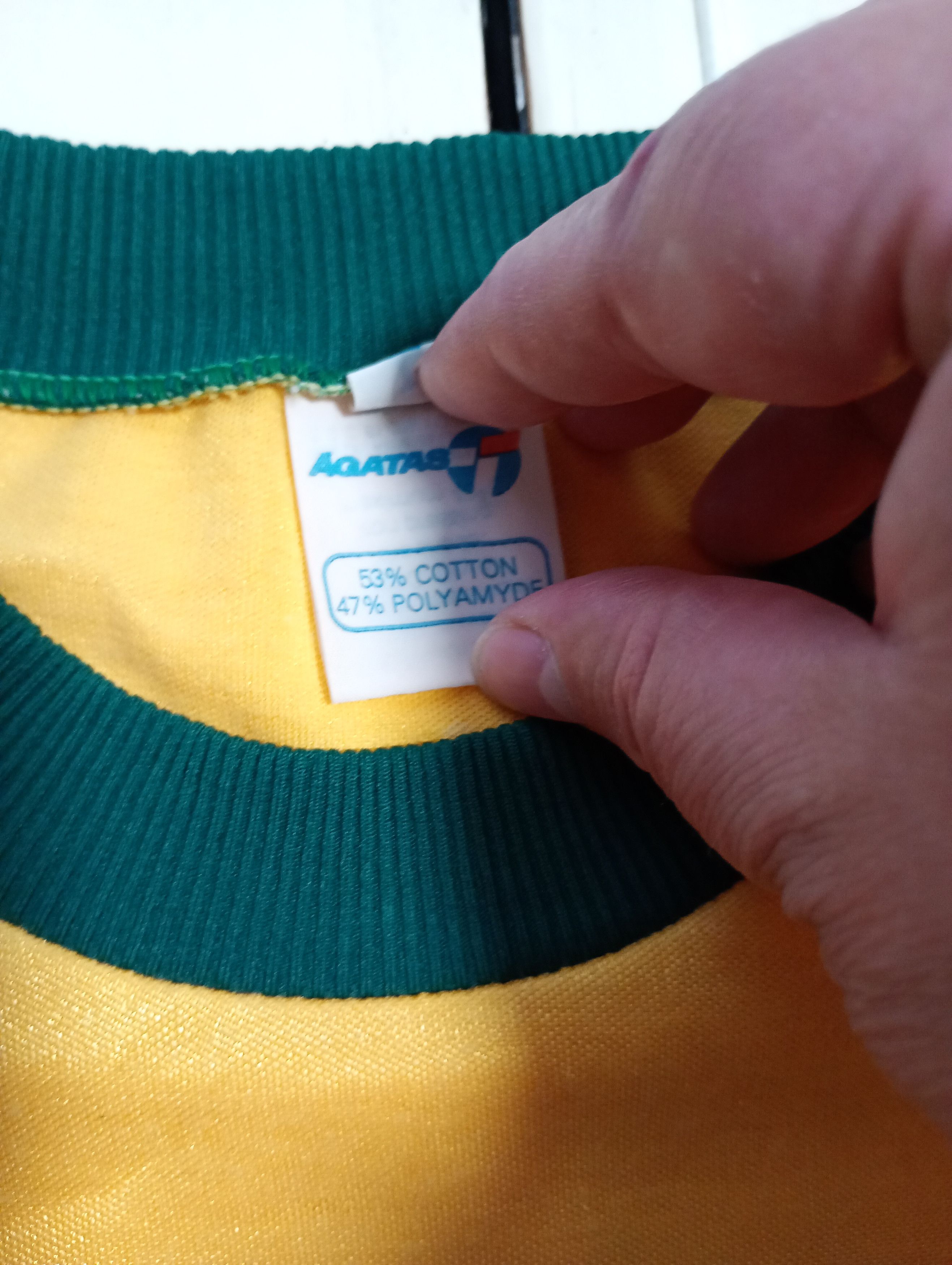 Vintage Aqatas Brazil Home Jersey World Cup 1982 Size US L / EU 52-54 / 3 - 14 Thumbnail