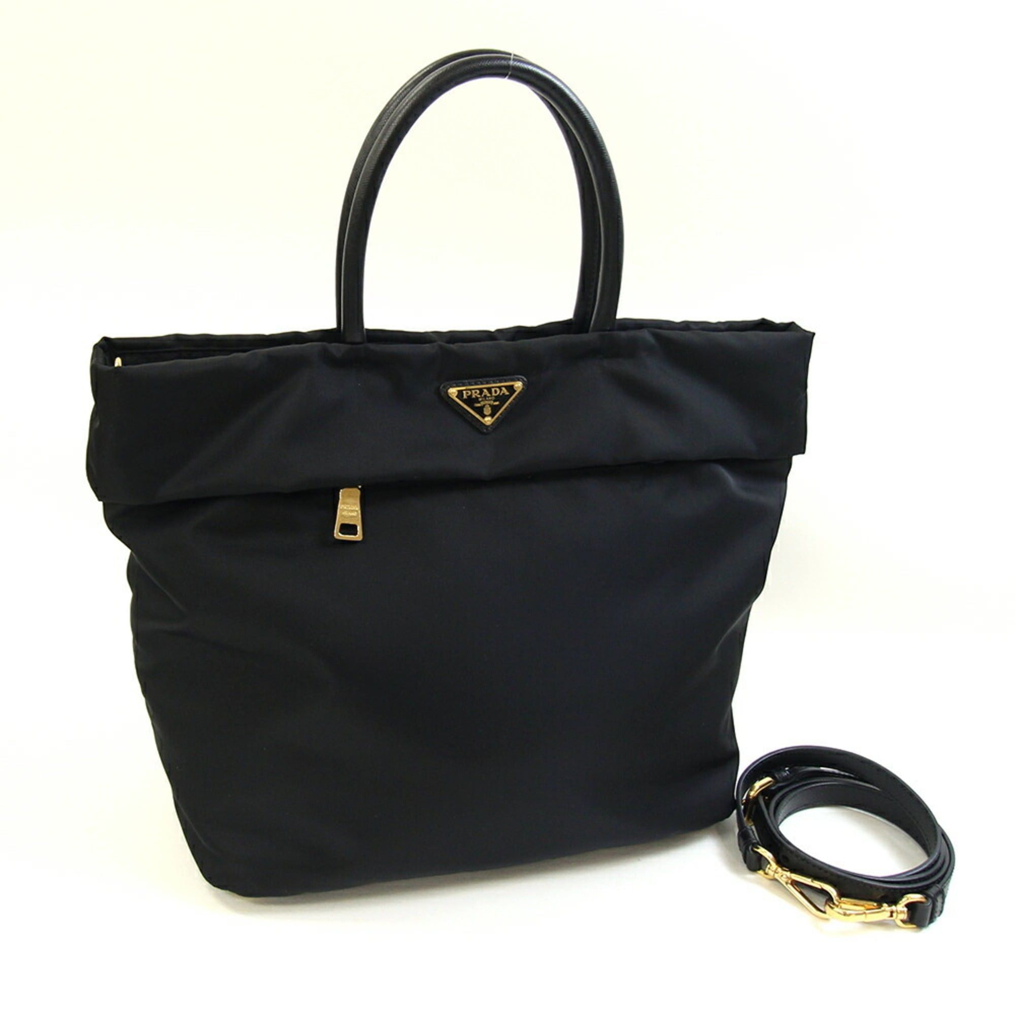 Prada Prada handbag BN2531 Black Nylon Leather Hand Tote Shoulder Bag for Women PRADA Size ONE SIZE - 1 Thumbnail