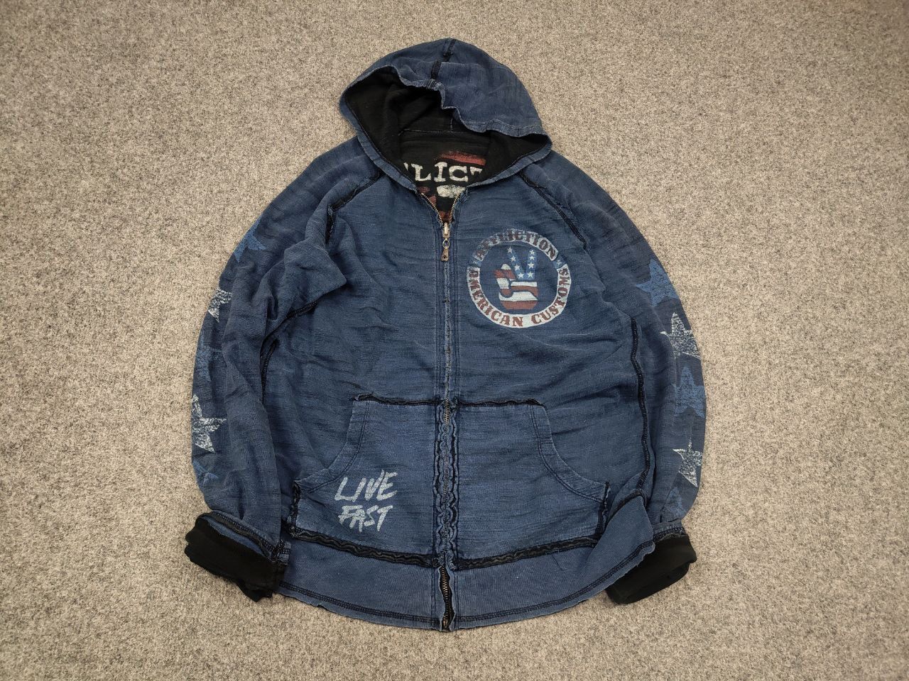 Vintage Affliction american l.g.b. Reversible Zip Hoodie