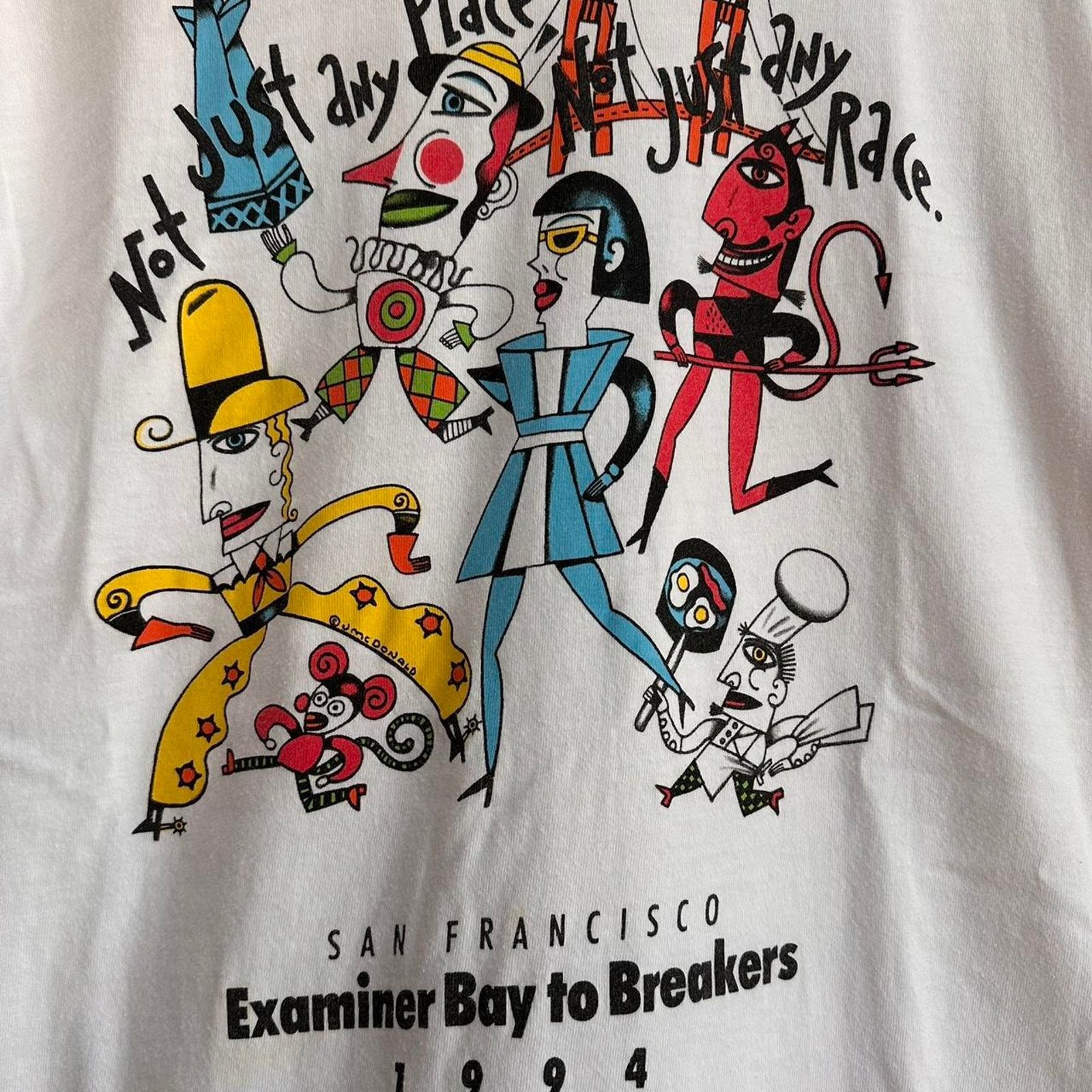 Hanes × Vintage Vintage 1994 San Francisco Bay To Breakers Art T-Shirt Size US L / EU 52-54 / 3 - 3 Thumbnail
