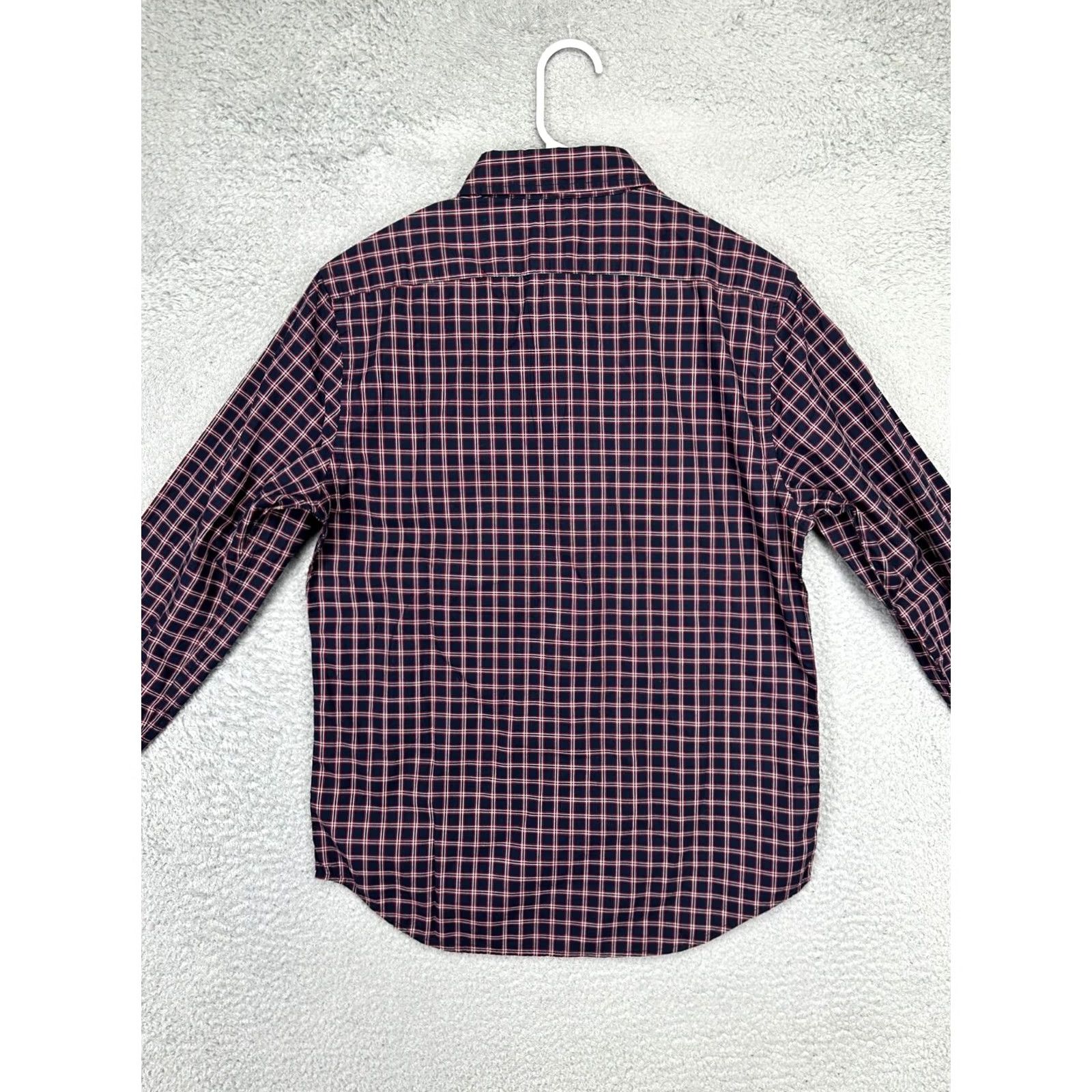 Banana Republic Banana Republic Untucked Fit Shirt Men Small Plaid Button-Down Long Sleeve NEW Dark Navy Red White Calico Casual Mens Clothing Size US S / EU 44-46 / 1 - 4 Thumbnail