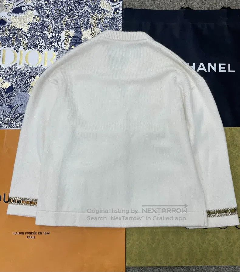 Chanel Chanel White chain cashmere knit coat Size XS / US 0-2 / IT 36-38 - 3 Thumbnail