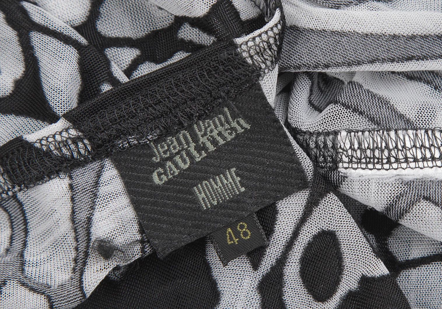 Jean Paul Gaultier Sheer Opalescent Tank Top in Black and White, Size 48 Size US M / EU 48-50 / 2 - 15 Thumbnail