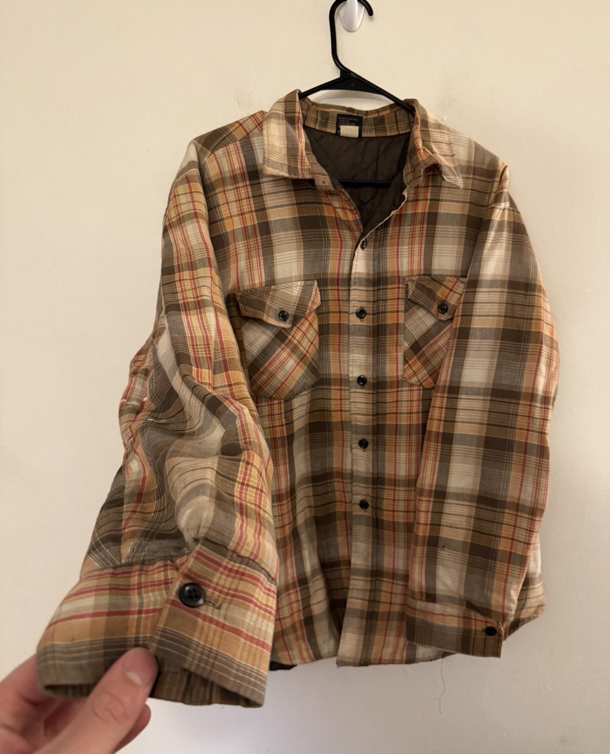 Vintage (XL) BEAUTIFUL FADED VINTAGE Yellow Flannel Button Up Shirt Size US XL / EU 56 / 4 - 1 Thumbnail