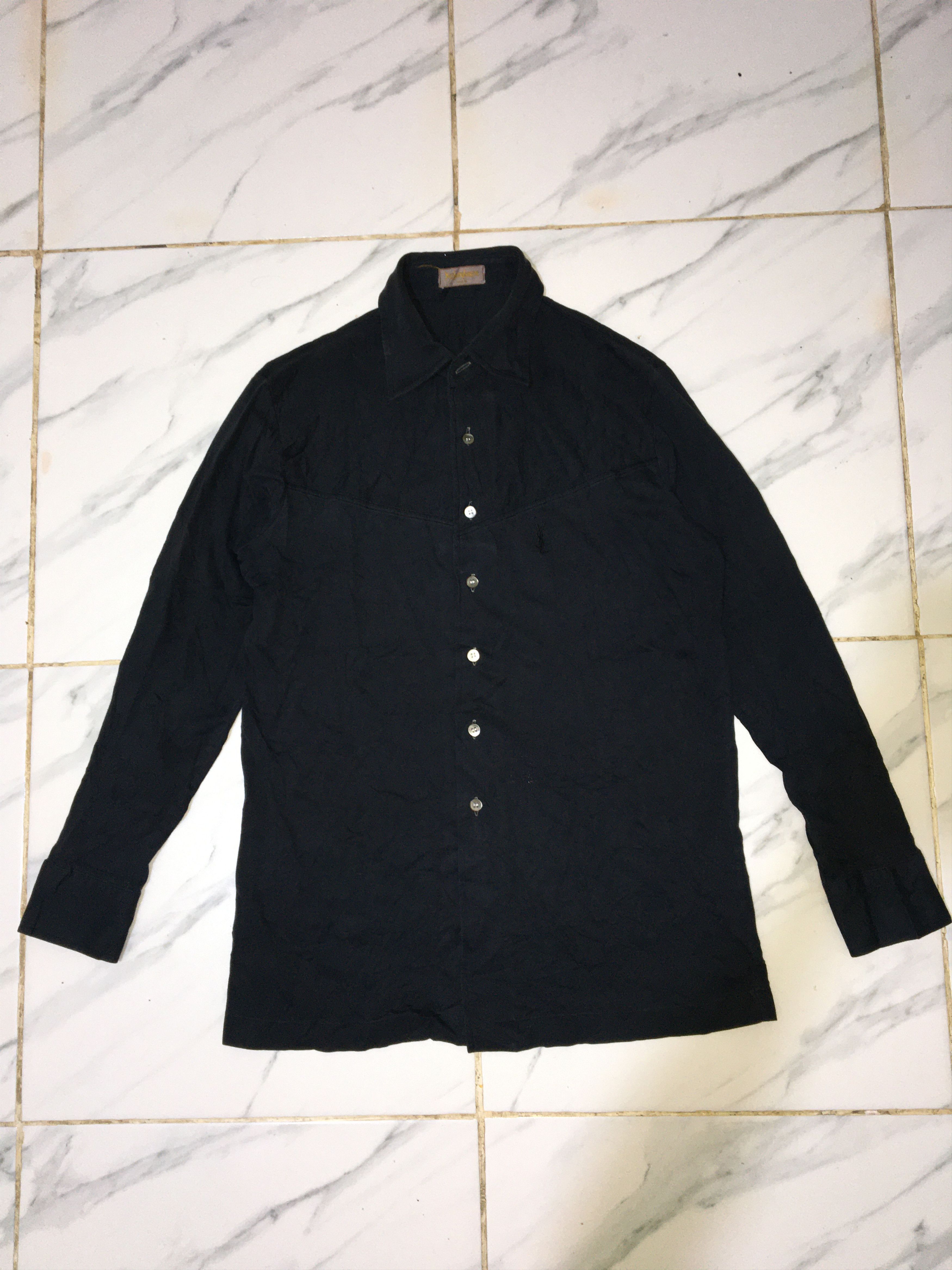 Vintage VINTAGE YVES SAINT LAURENT LONG SLEEVE POLO SHIRT Size US M / EU 48-50 / 2 - 1 Thumbnail