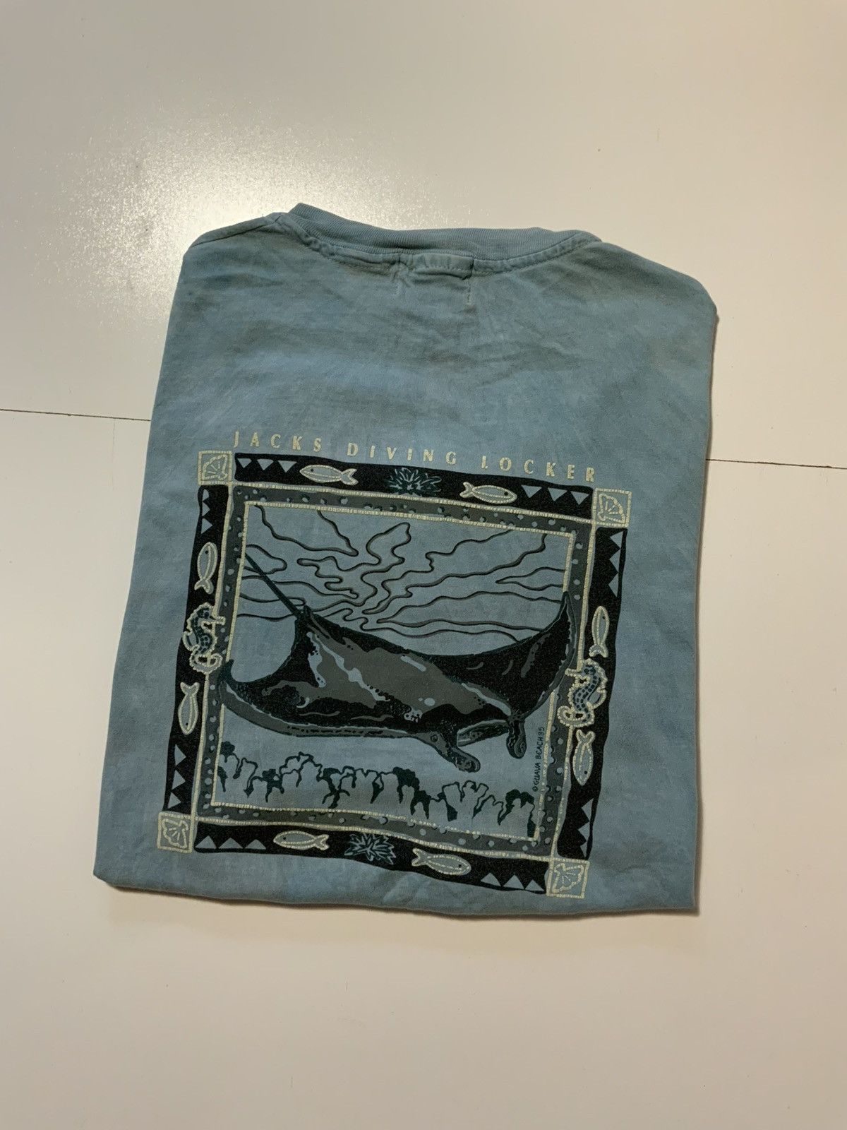 Vintage Vintage 1995 90s Jacks Diving Locker Kona Hawaii T-Shirt Size US XXL / EU 58 / 5 - 7 Thumbnail
