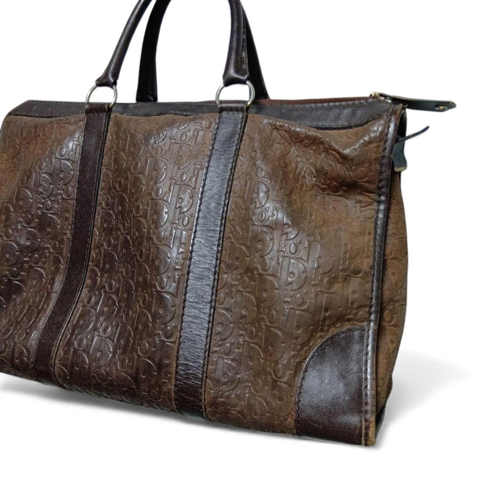 Dior Dior - Boston Brown Leather Travel Bag Size ONE SIZE - 3 Thumbnail