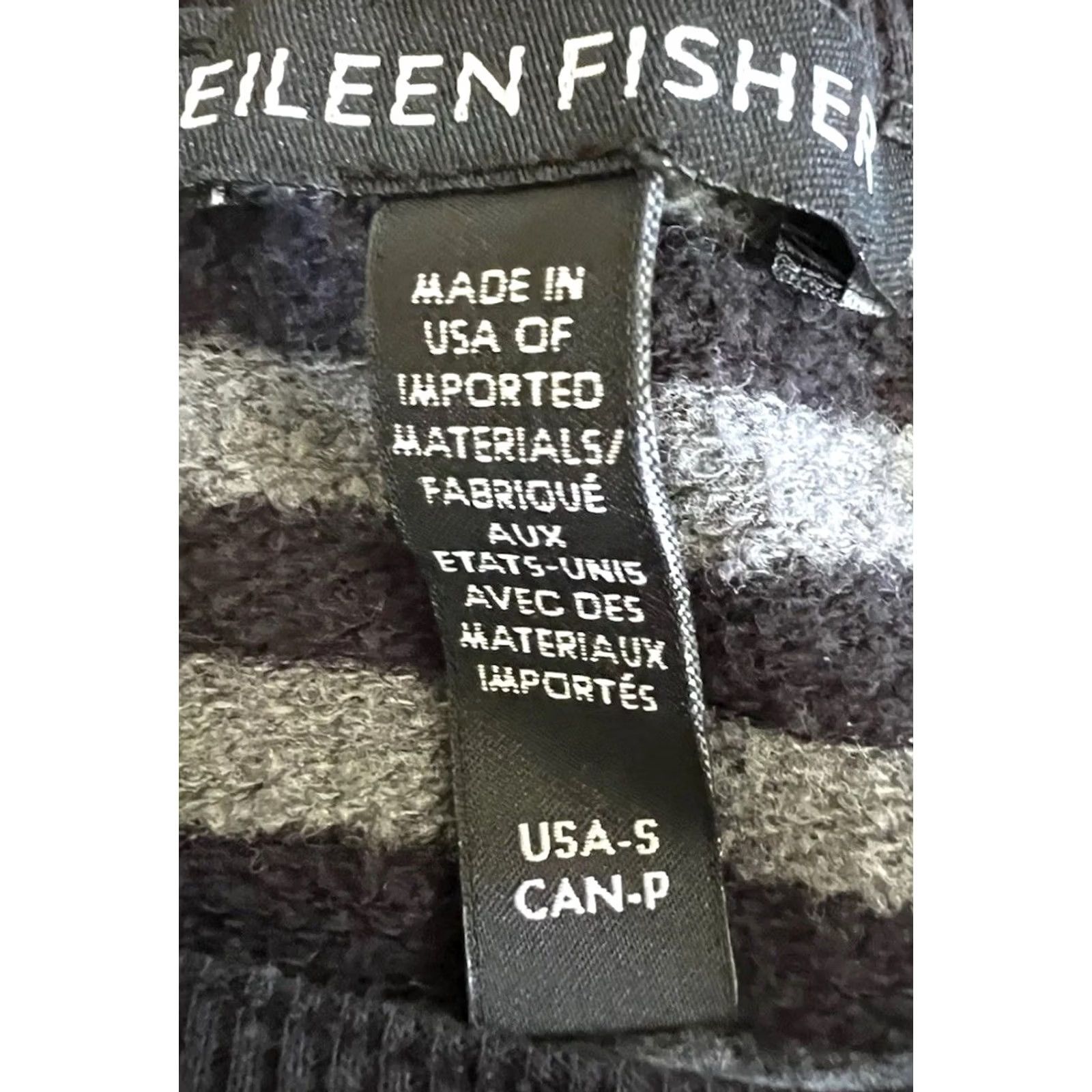 Eileen Fisher Eileen Fisher Striped Long Sleeve Top S Gray Black Boxy Minimalist Organic Style Shirt Womens Pullover Crewneck Knit Stretch - Size S / US 4 / IT 40 - 4 Thumbnail