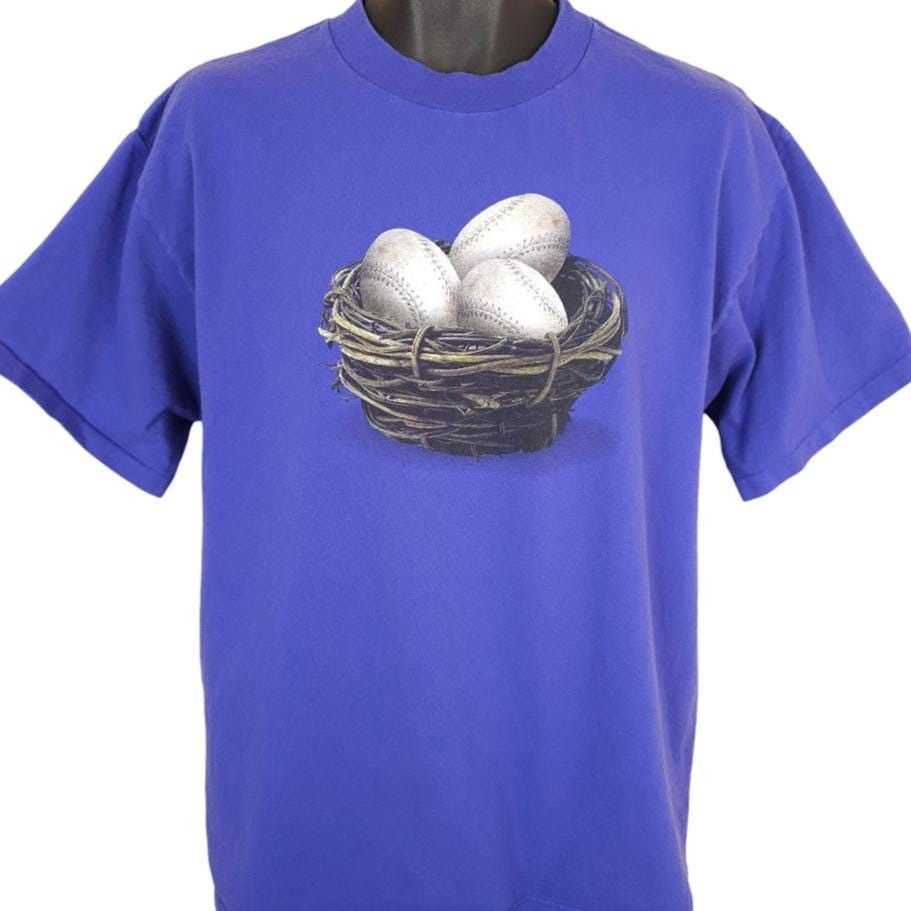 Vintage Vintage Softball T Shirt Mens Size Large Blue 90s Chicks Size US L / EU 52-54 / 3 - 2 Thumbnail