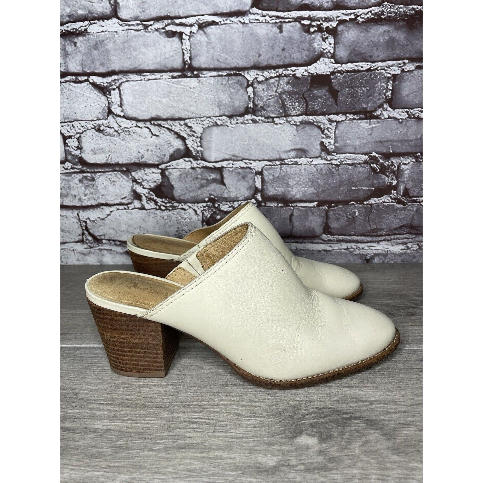 Madewell Madewell The Harper Ivory Leather Mules Stacked Heels Women Size US 8 / IT 38 - 17 Thumbnail