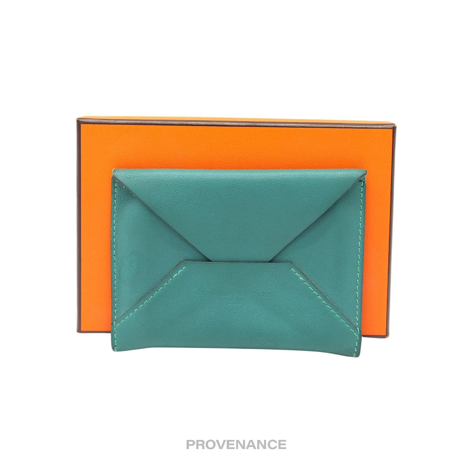 Hermes 🔴 Hermes Envelope PM Card Case - Teal Swift Leather Size ONE SIZE - 1 Thumbnail