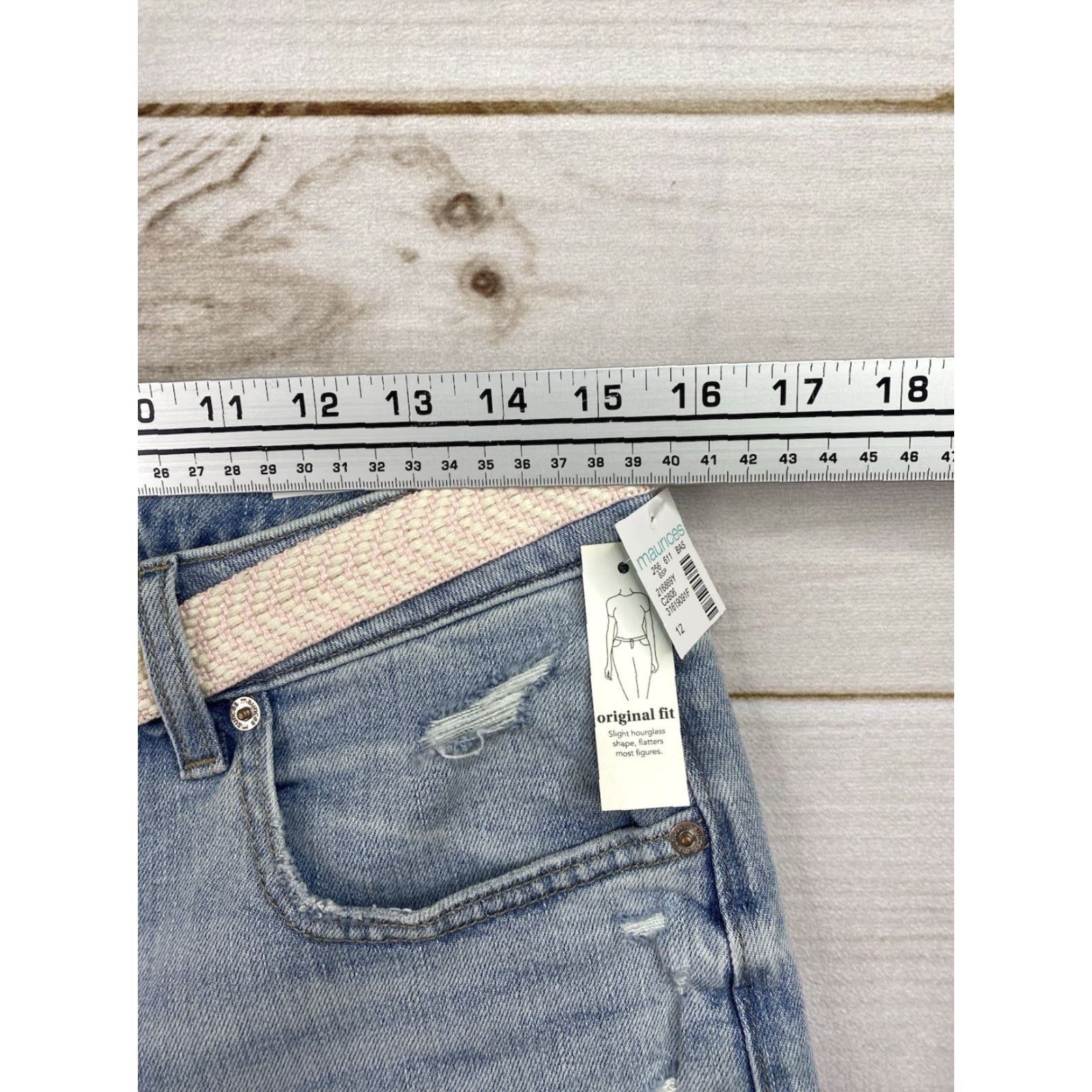 Vintage Maurices Jeans NWT 12 Straight Crop Original Fit Mid Rise Stretch Blue Denim Women 5-Pocket Cropped Size 34" / US 12 / IT 48 - 7 Thumbnail