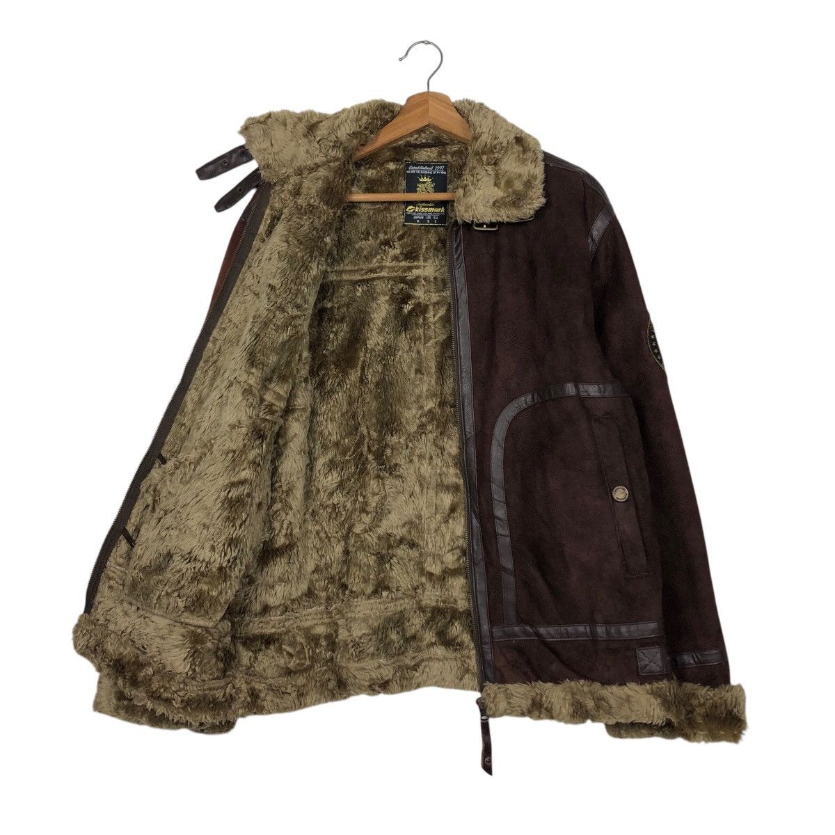 Japanese Brand 📌Vintage Biker Jacket Shearling Fur Blanket Kissmark Size US M / EU 48-50 / 2 - 12 Thumbnail