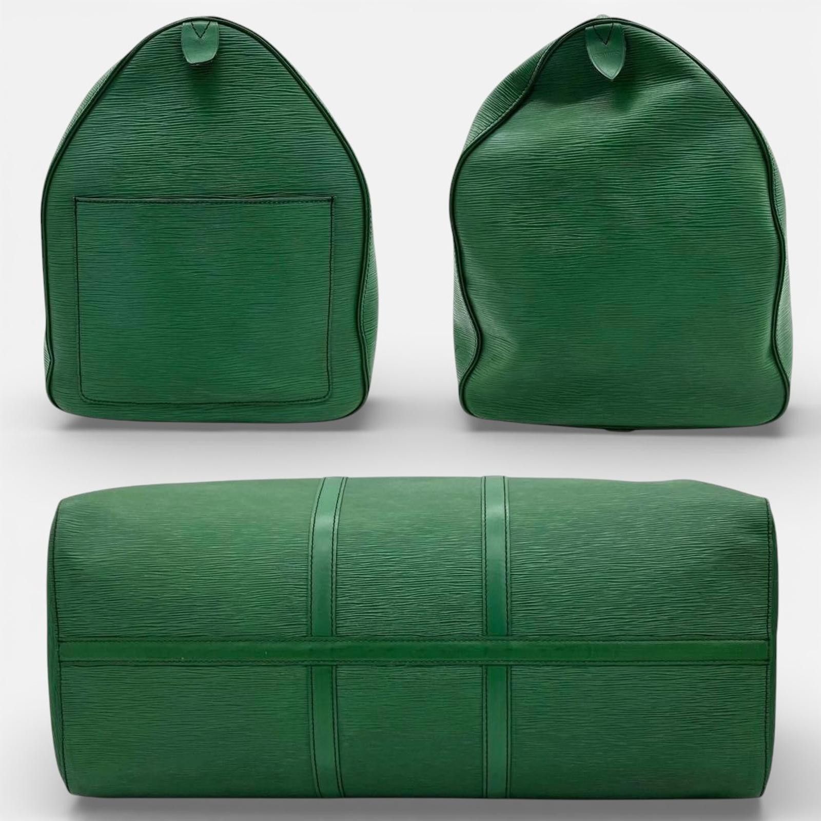 Louis Vuitton Louis Vuitton - Green Keepall 60 Travel Bag Size ONE SIZE - 3 Thumbnail