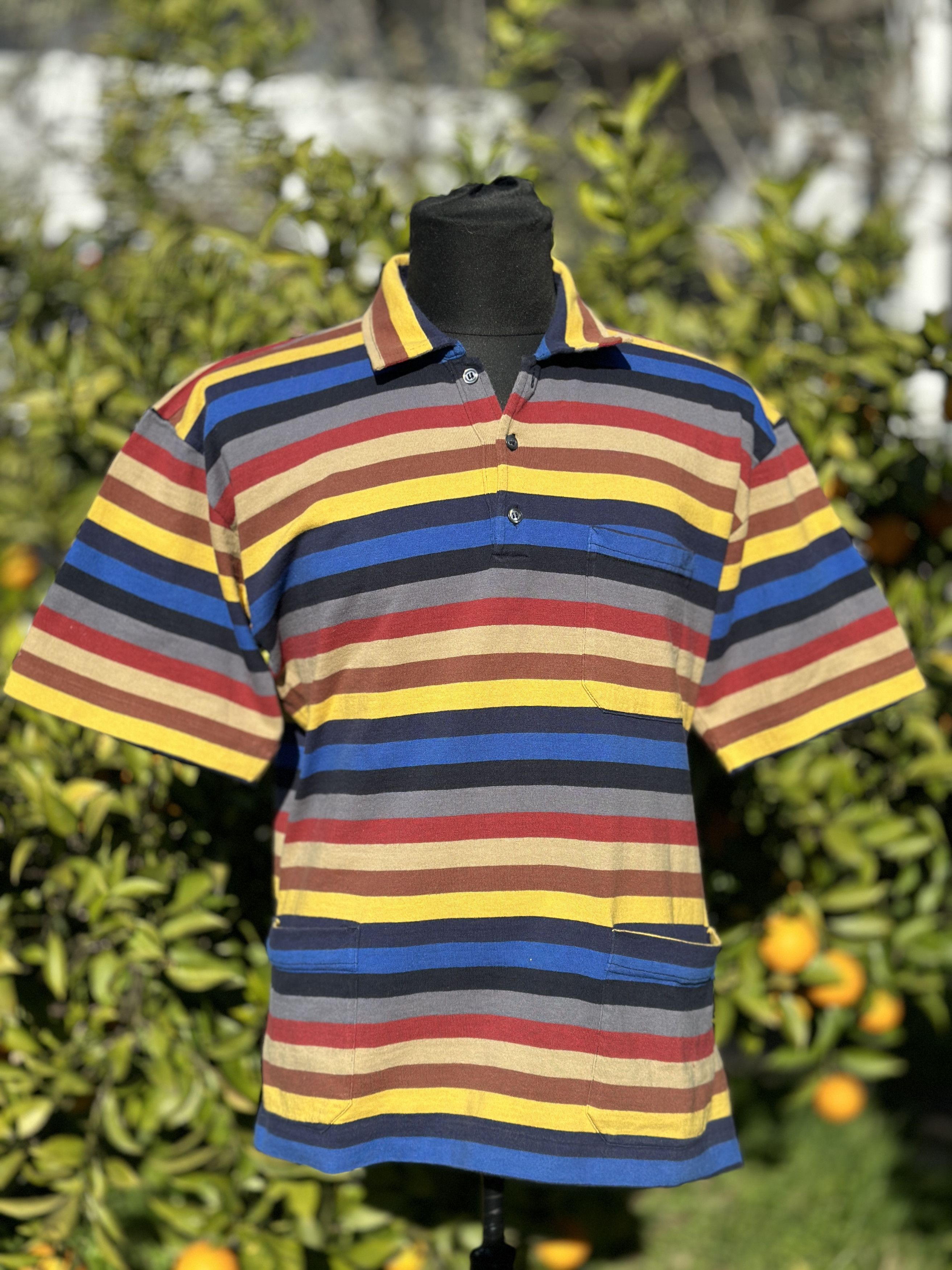 C.P. Company 1985 C.P. Company Massimo Osti Striped Polo Shirt Size L Size US L / EU 52-54 / 3 - 4 Thumbnail