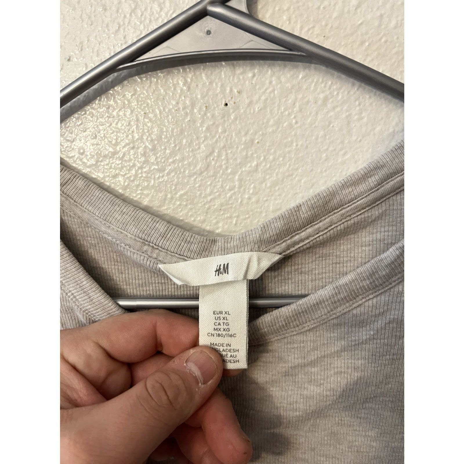 H&M H&M Top Women XL Gray Waffle Solid Cotton Blend Short Sleeve T-Shirt Women’s Size XL / US 12-14 / IT 48-50 - 3 Thumbnail