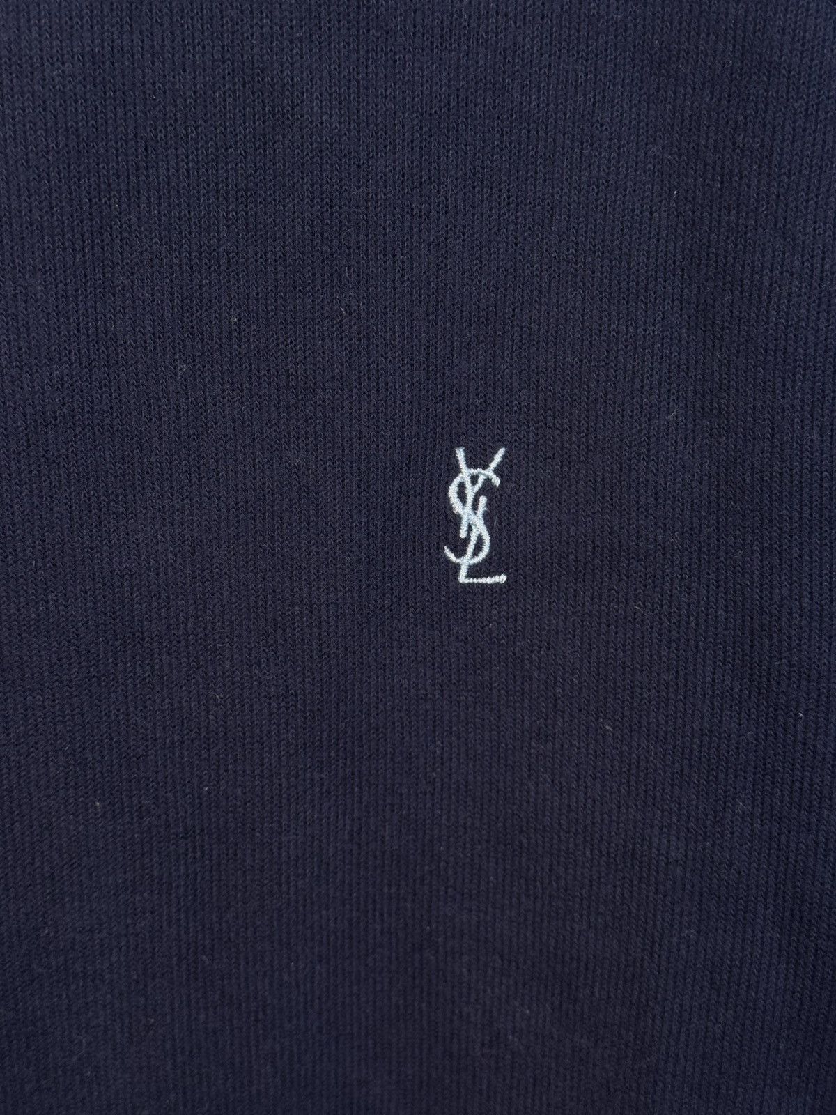 Yves Saint Laurent Navy YSL Hoodie Sweatshirt Sweater Quarter Zip Vintage 90s Size US L / EU 52-54 / 3 - 5 Thumbnail