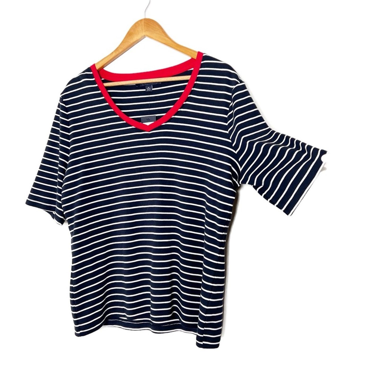 Tommy Hilfiger New with Tag Women's Tommy Hilfiger Navy Striped T-Shirt Size XL / US 12-14 / IT 48-50 - 5 Thumbnail