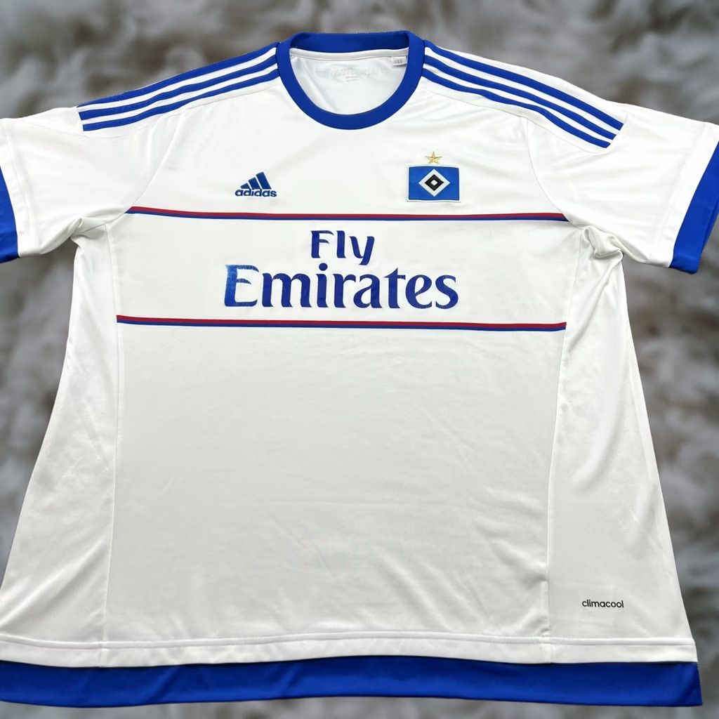 Adidas adidas SV Hamburg 2015 2016 Home Mens Football Jersey Shirt XL White Short Sleeve Pullover Moisture Wicking Quick Dry Football Jersey Mens Shirt Size US XL / EU 56 / 4 - 1 Thumbnail