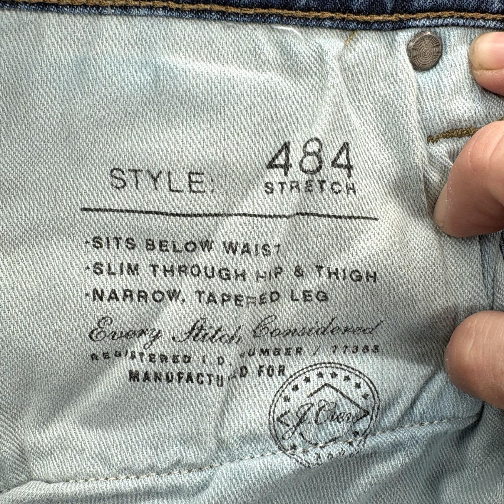 J.Crew J.CREW 484 Stretch Jeans Mens 31x32 Slim Tapered Denim Five Pocket Blue Med Wash Casual Pants Size US 31 - 5 Thumbnail