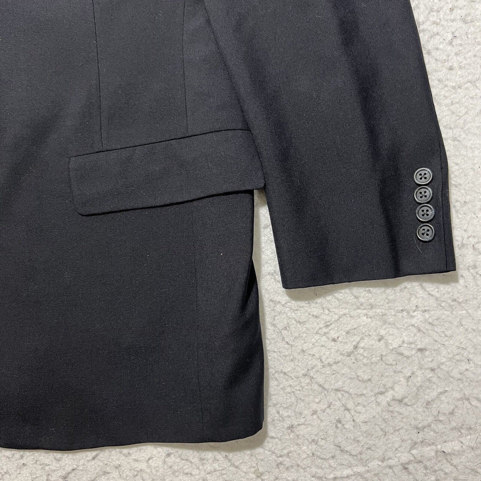 Hart Schaffner & Marx 44R Wool Micron 2000 Black Suit Jacket