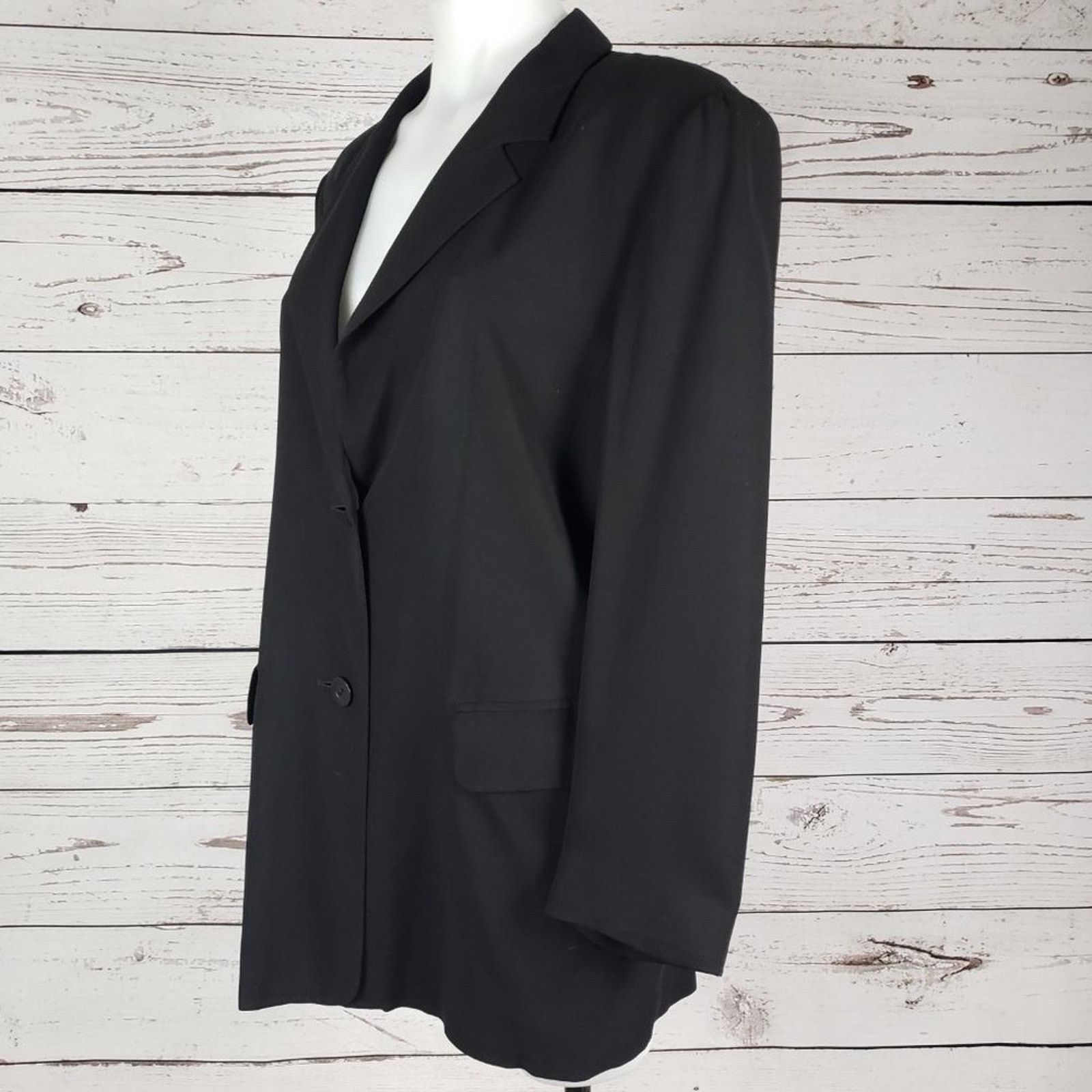 Other MaxMara 2-Button Solid Black Black Blazer Jacket Size 8 Size M / US 6-8 / IT 42-44 - 7 Thumbnail