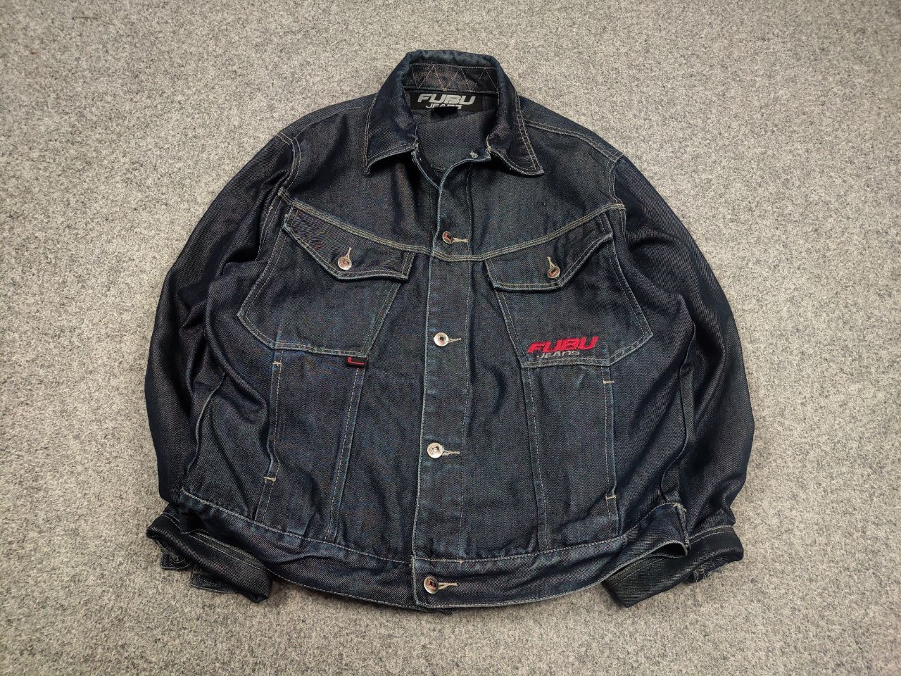 Fubu Vintage Fubu Logo collection Indigo blue denim Jacket Y2K Size US L / EU 52-54 / 3 - 3 Thumbnail