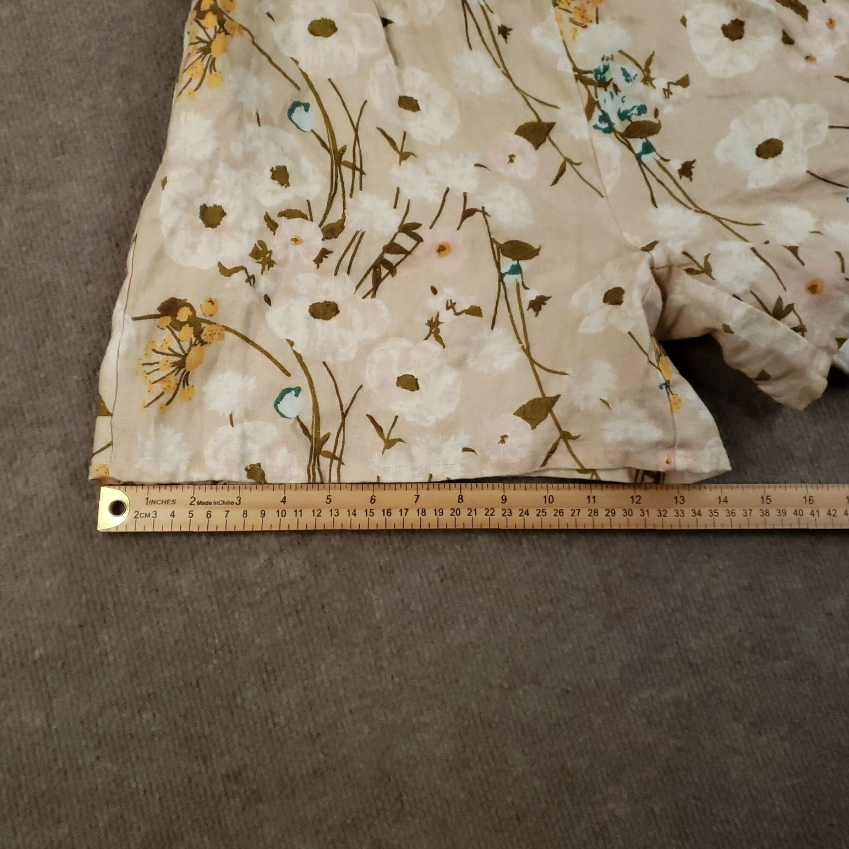 Vintage VINTAGE SPARTINA 449 Audrey Romper Shirt Womens XS Beige Linen Floral Puff Sleeve Adult XS Beige Florals 90s Womens Size 26" / US 2 / IT 38 - 6 Thumbnail