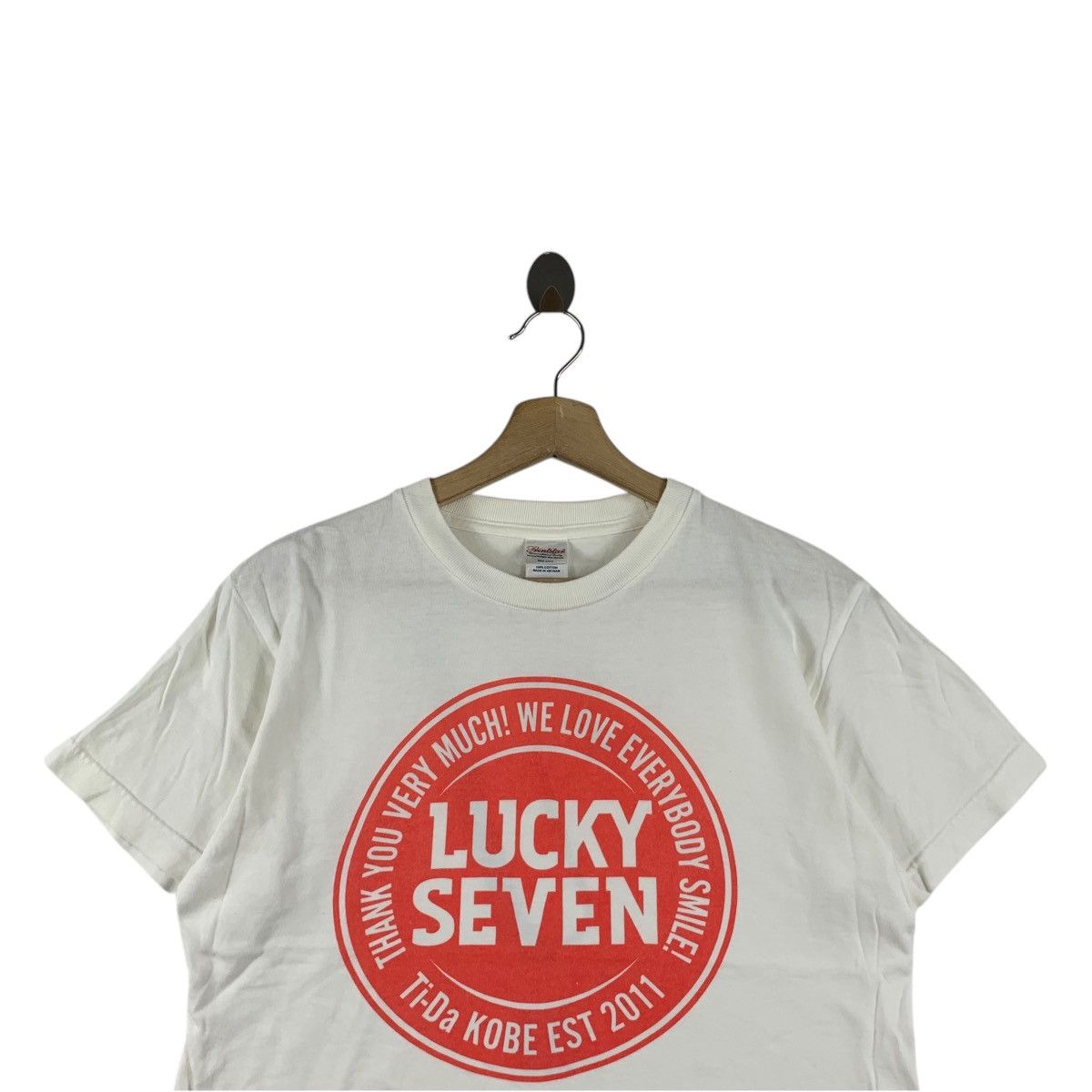 Vintage LUCKY SEVEN TI-DA KOBE Japan Everybody Smile Tee Shirt Top Size US S / EU 44-46 / 1 - 2 Thumbnail