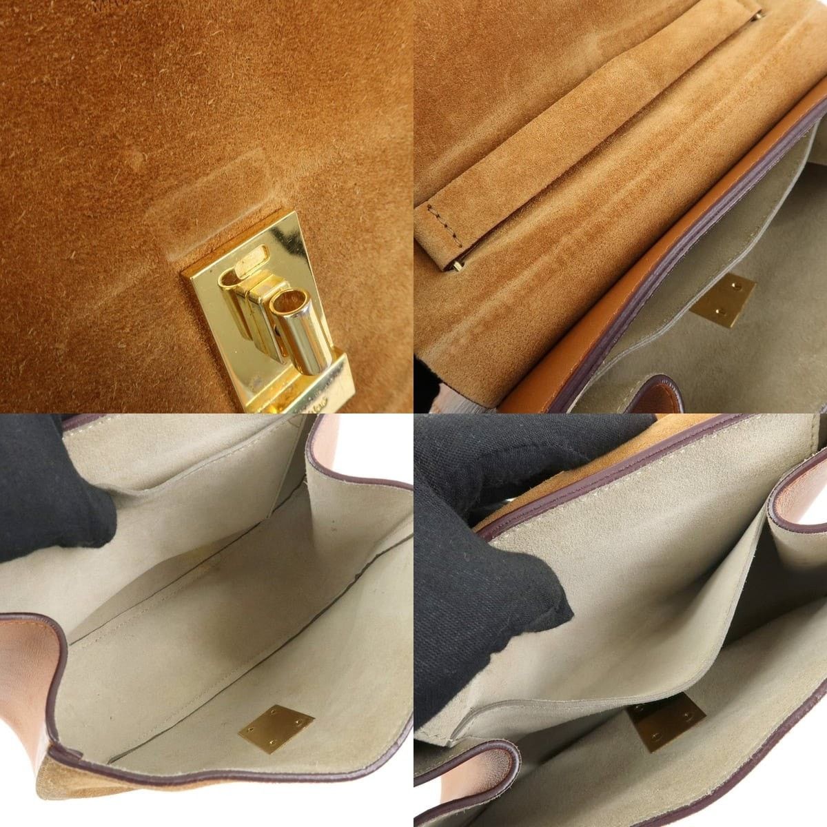 Chloe Chloe Drew Leather & Suede Shoulder Bag Tan Size ONE SIZE - 7 Thumbnail